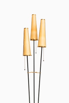 Floor Lamp with 3 Lamp Shades Produced in Sweden