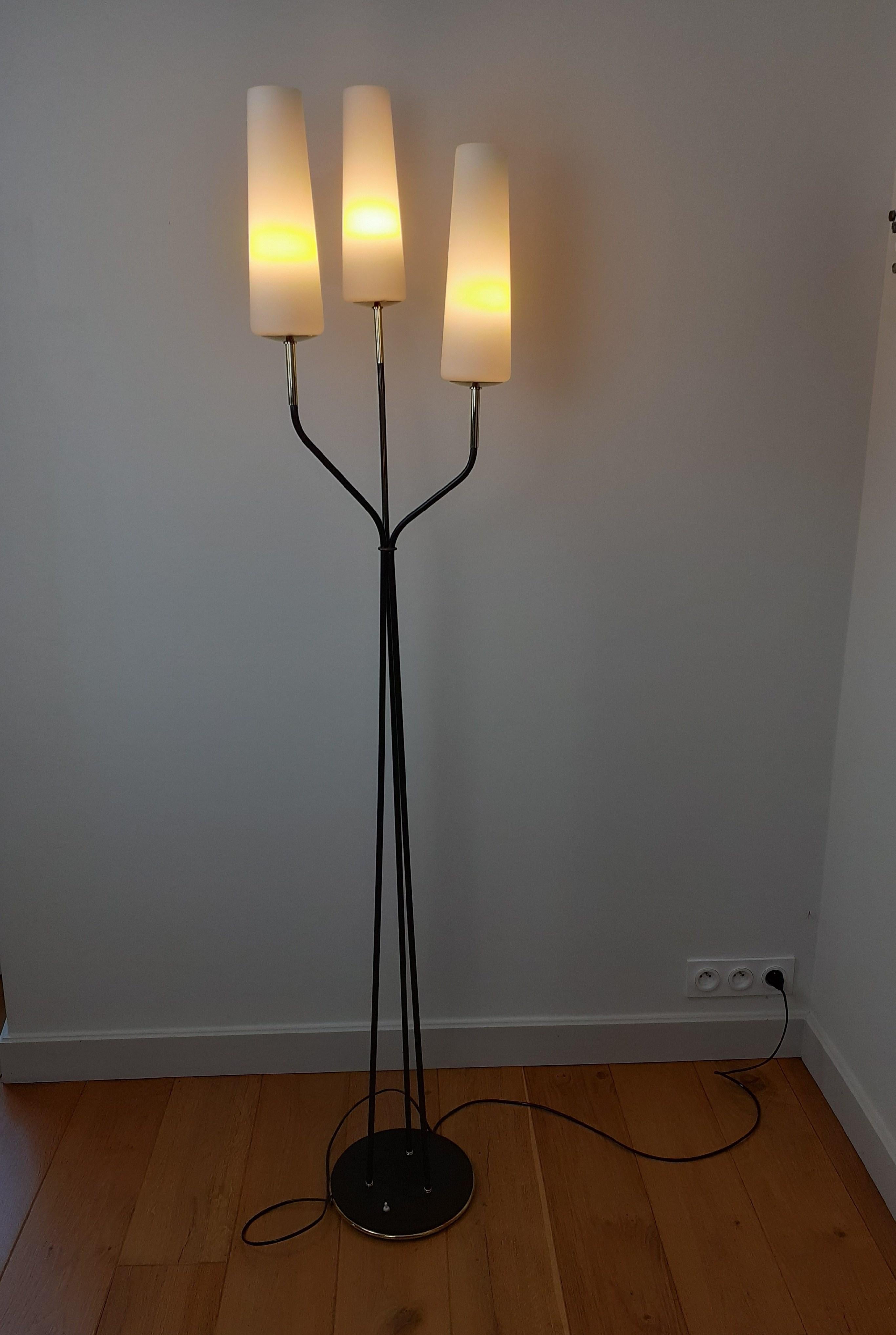 20th Century Floor Lamp with 3 Sconces, Lunel House, circa 1950