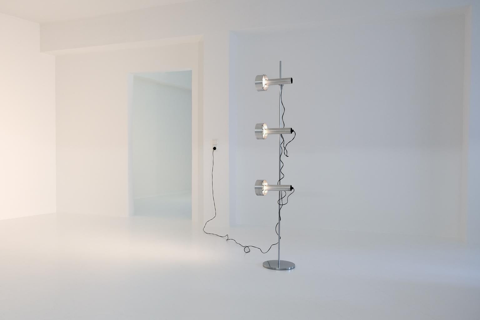 Mid-Century Modern Floor Lamp with 3 Spots by Edi Franz for Swisslamps International, Zürich, 1956