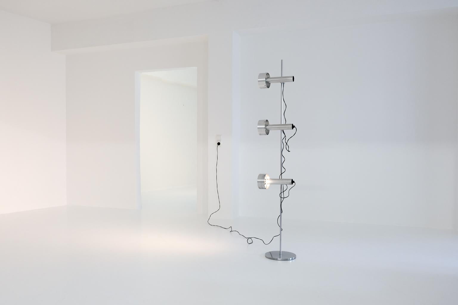 20th Century Floor Lamp with 3 Spots by Edi Franz for Swisslamps International, Zürich, 1956