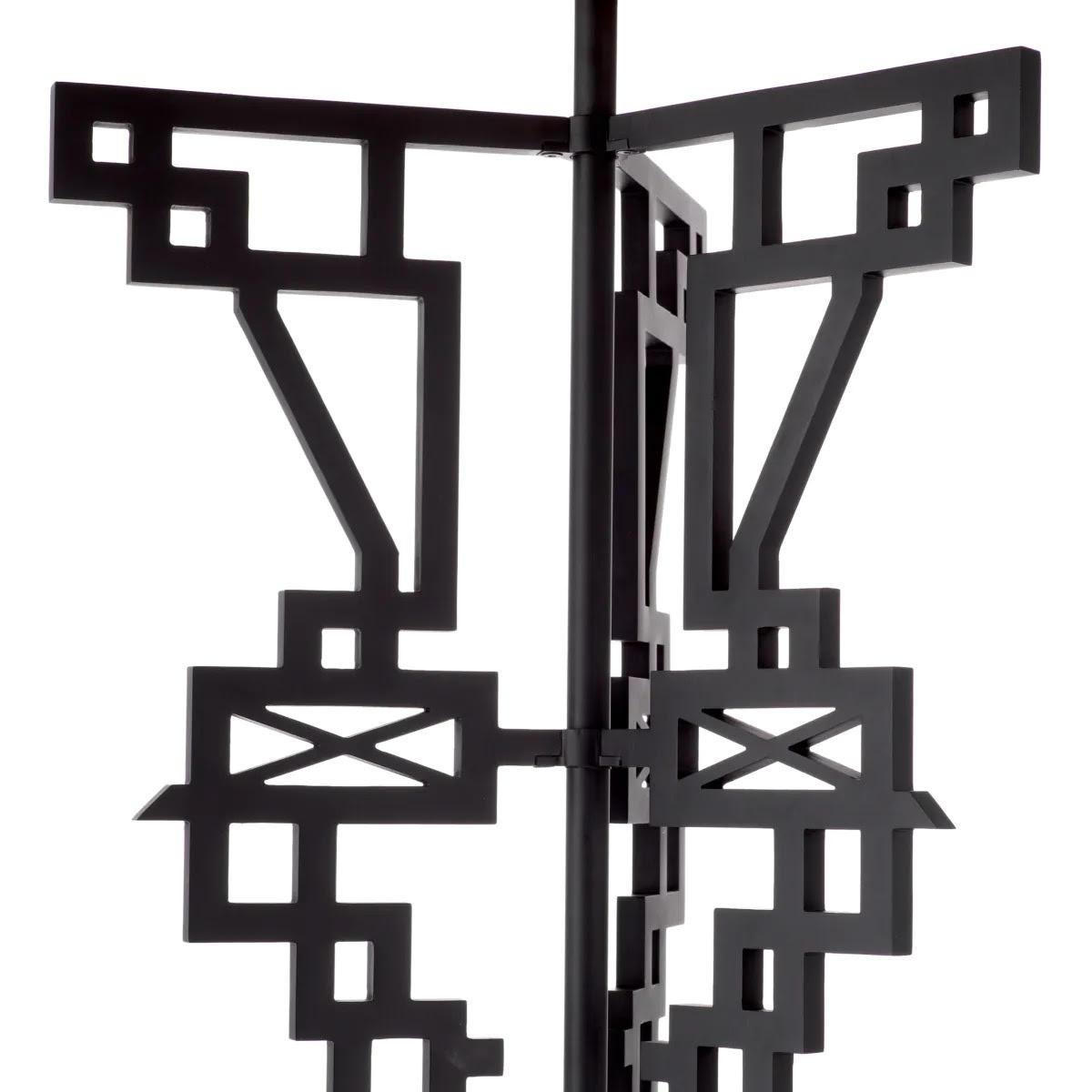 Floor Lamp with a Matte Black Finish and Black Marble Base. In New Condition For Sale In Saint-Ouen, FR
