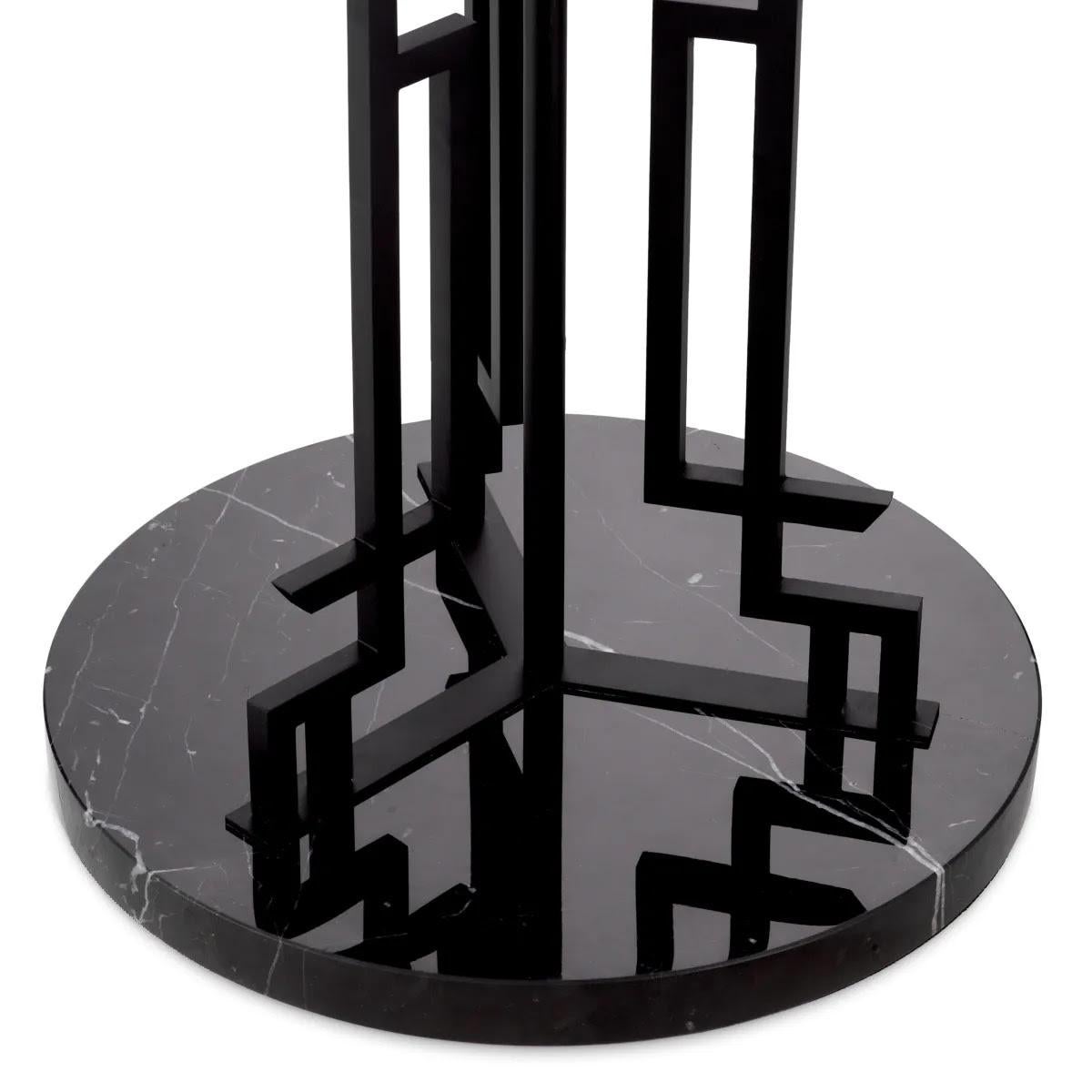 Contemporary Floor Lamp with a Matte Black Finish and Black Marble Base. For Sale
