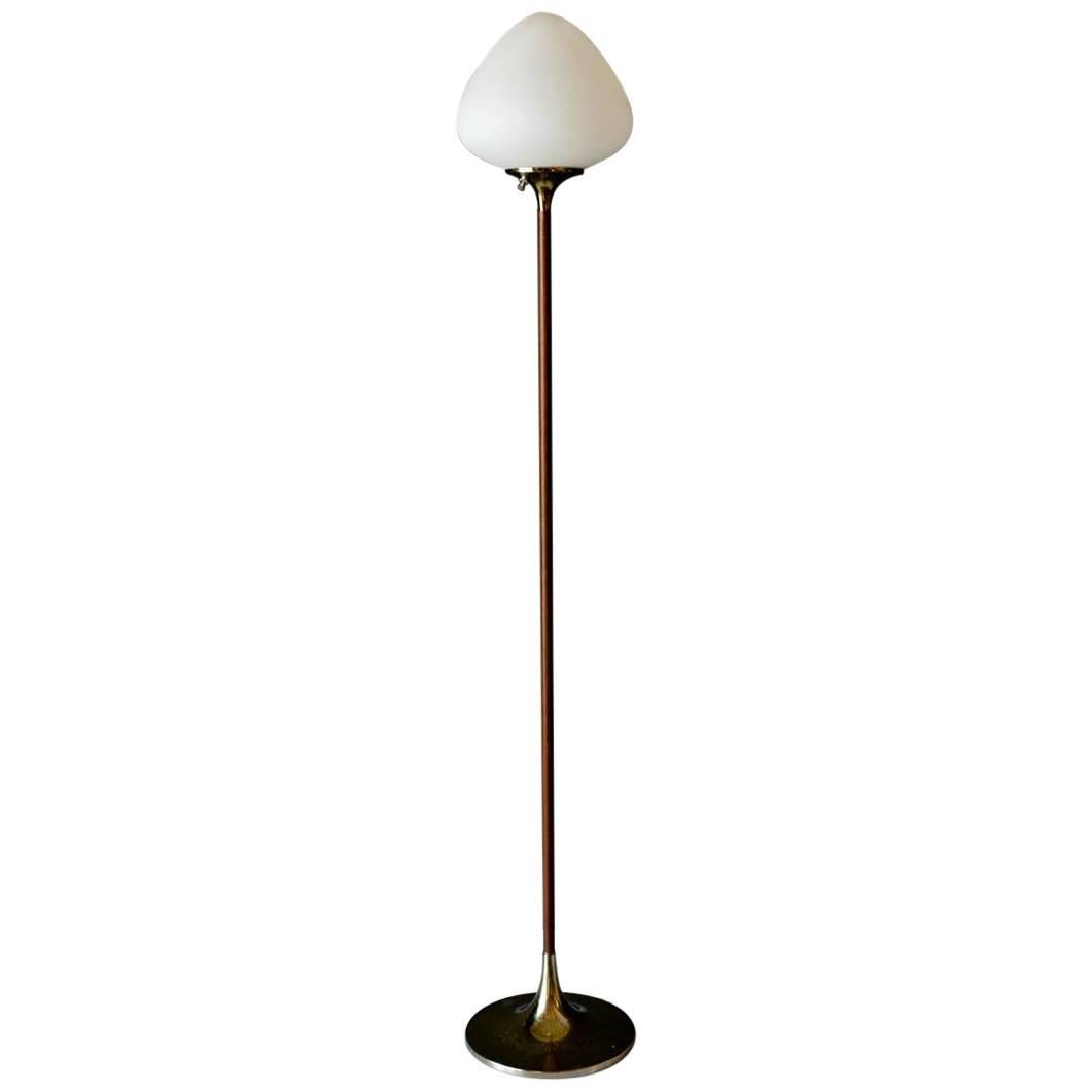 Floor Lamp with Acorn Shade and Walnut Stem by Laurel Lamp Company, circa 1965