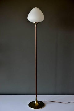 Floor Lamp with Acorn Shade and Walnut Stem by Laurel Lamp Company, circa 1965