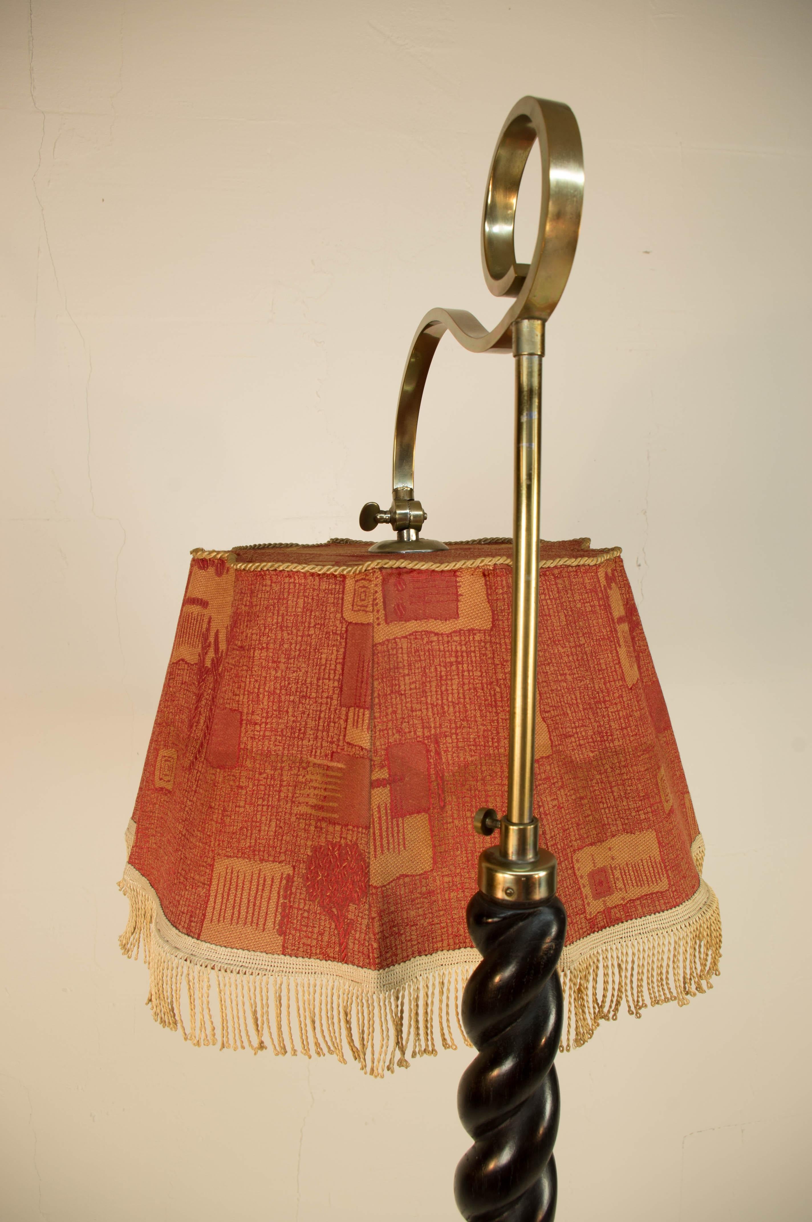 Textile Floor Lamp with Adjustable Height, 1910s