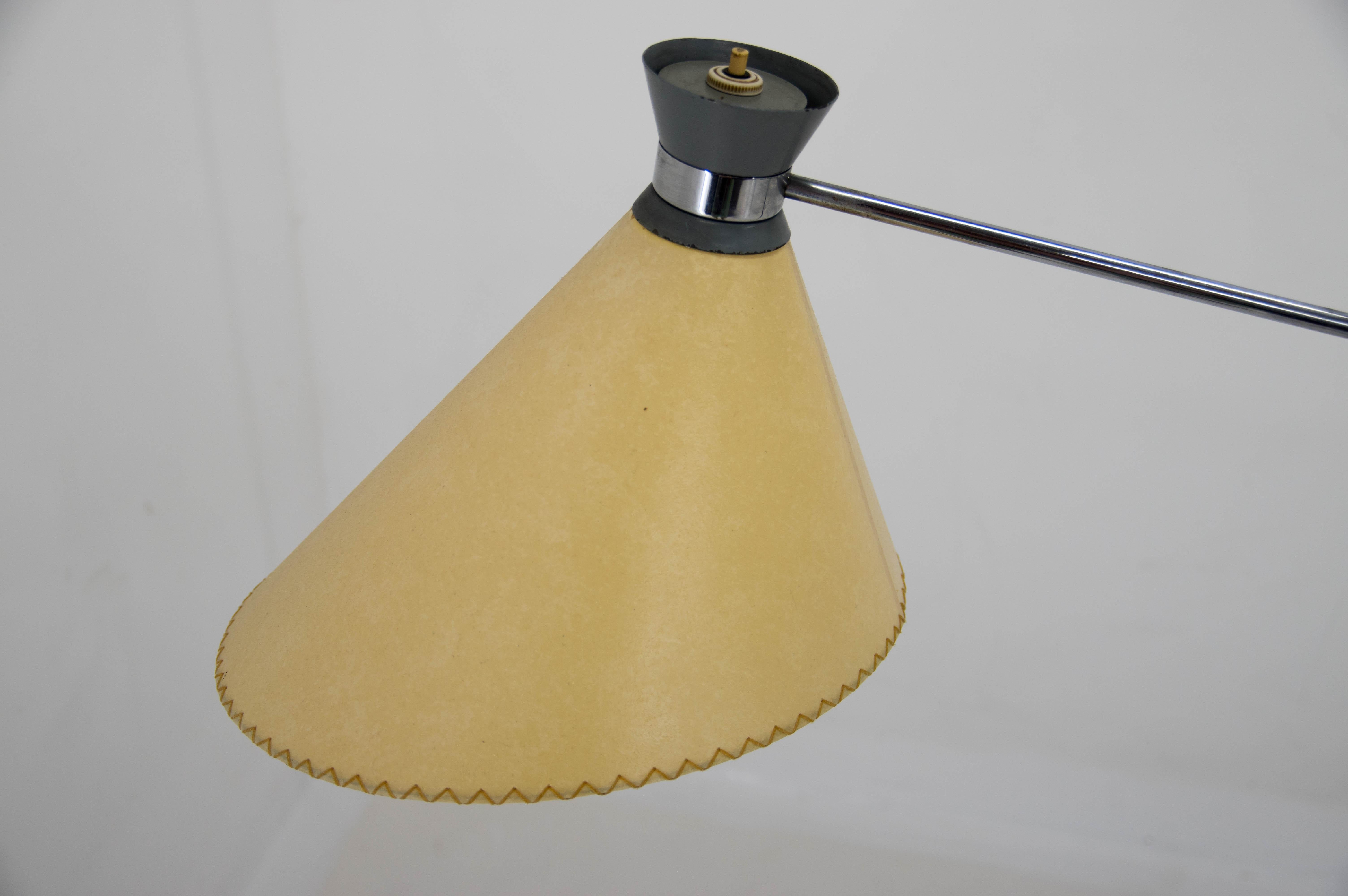 Floor Lamp with Adjustable Parchment Shade, 1960s For Sale 4