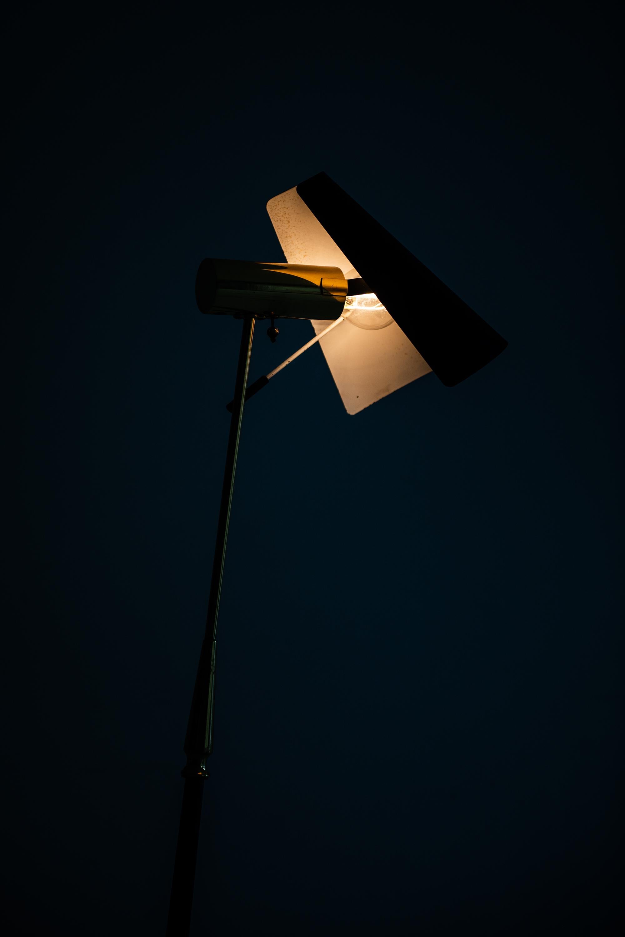 Mid-20th Century Floor Lamp with Adjustable Shade Produced by Falkenbergs Belysning in Sweden