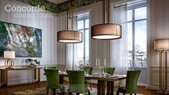 Floor Lamp with Bronzed Metal Frame & Linex Pyrex Glass Base in Bronzed Mirror