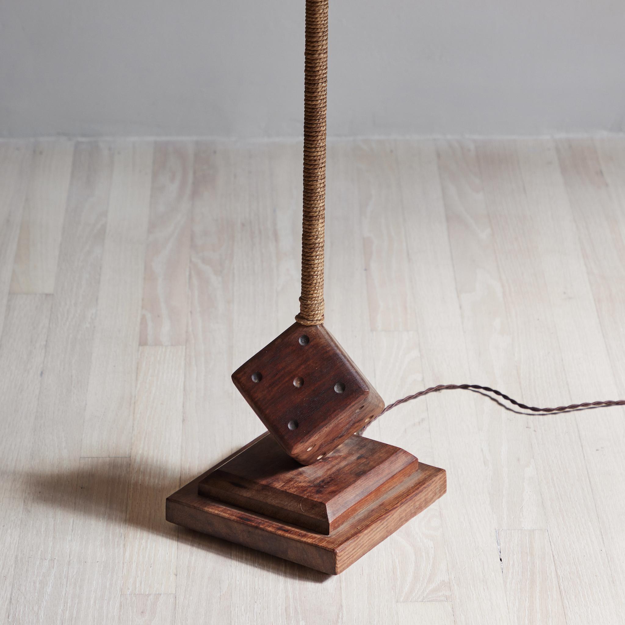 Floor Lamp with Dice at Base In Fair Condition In Los Angeles, CA
