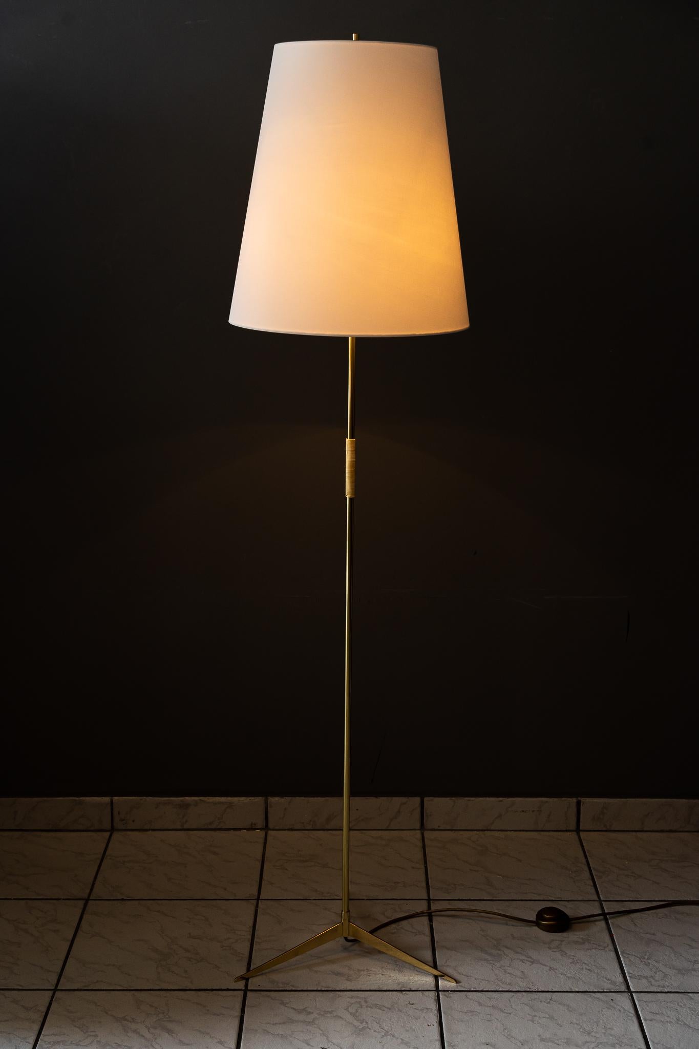 Floor Lamp with Fabric Shade around 1950s by J.T. Kalmar In Good Condition For Sale In Wien, AT