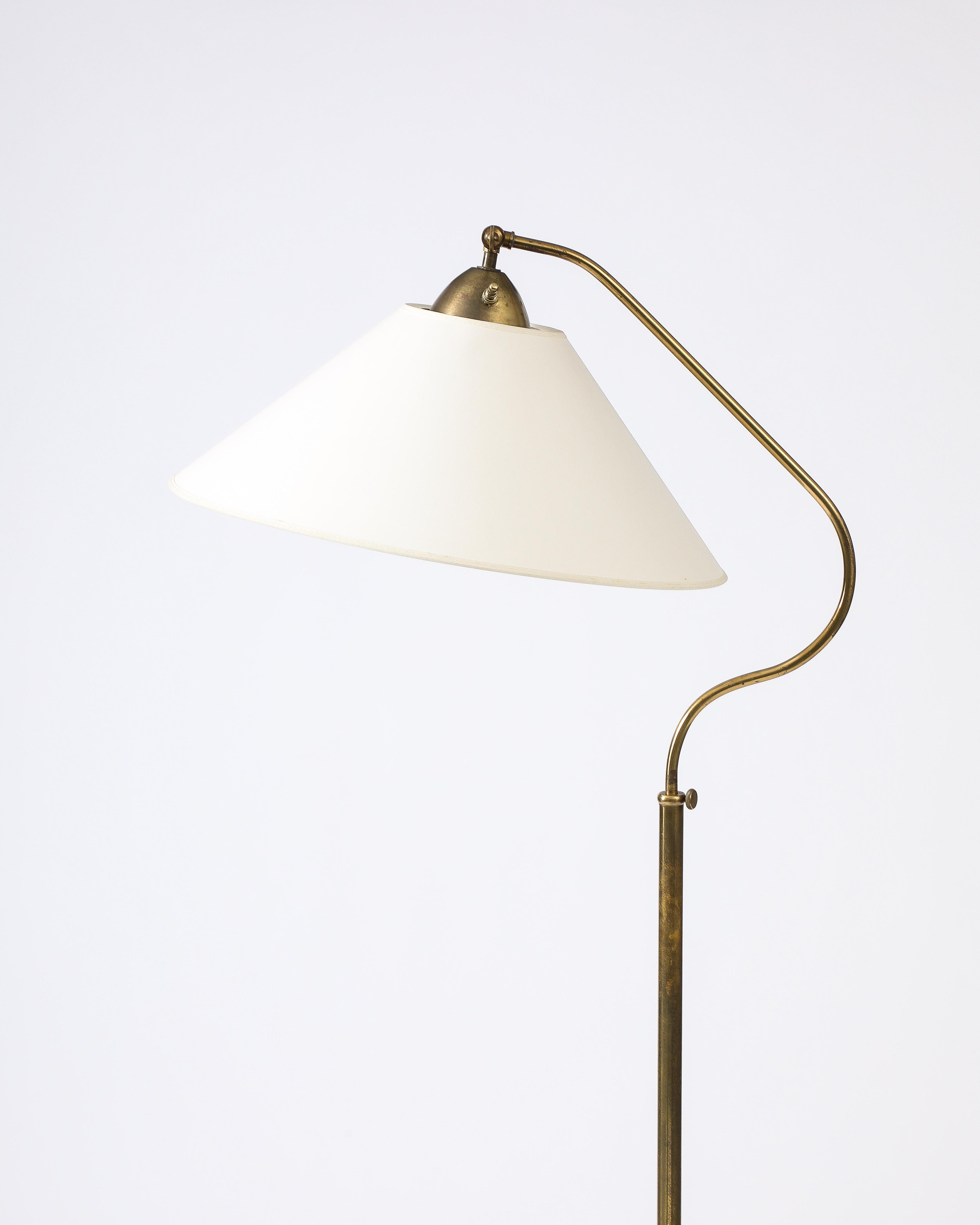 Floor Lamp with Fabric Shades, Attributed to ASEA, Sweden, c. 1950 4