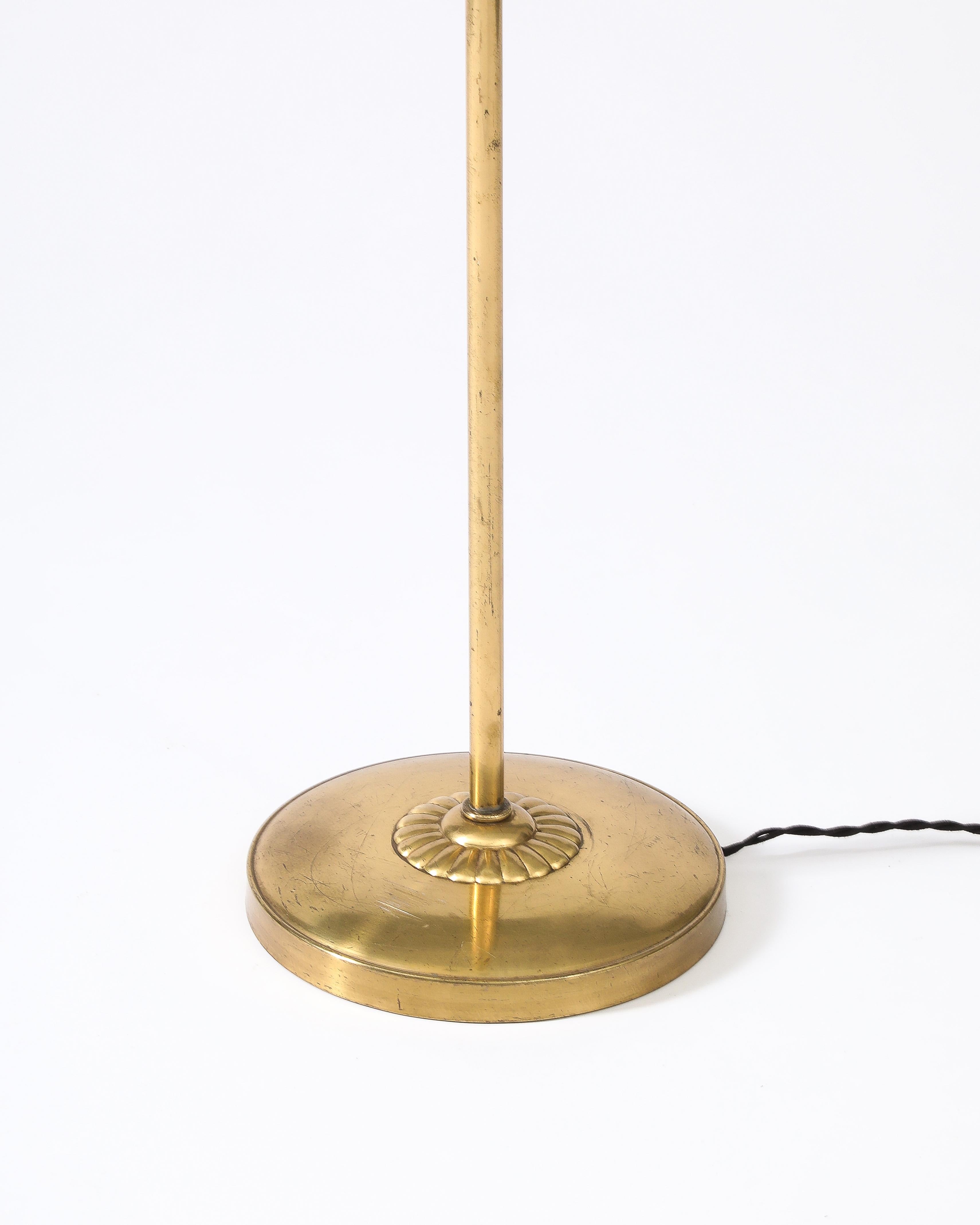 Floor Lamp with Fabric Shades, Attributed to ASEA, Sweden, c. 1950 5