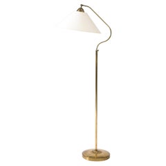 Floor Lamp with Fabric Shades, Attributed to ASEA, Sweden, c. 1950