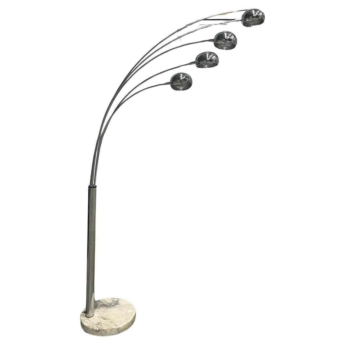 Floor Lamp with Five Bulbs in Chrome, Glass 
Marble, Unknown, 1960s