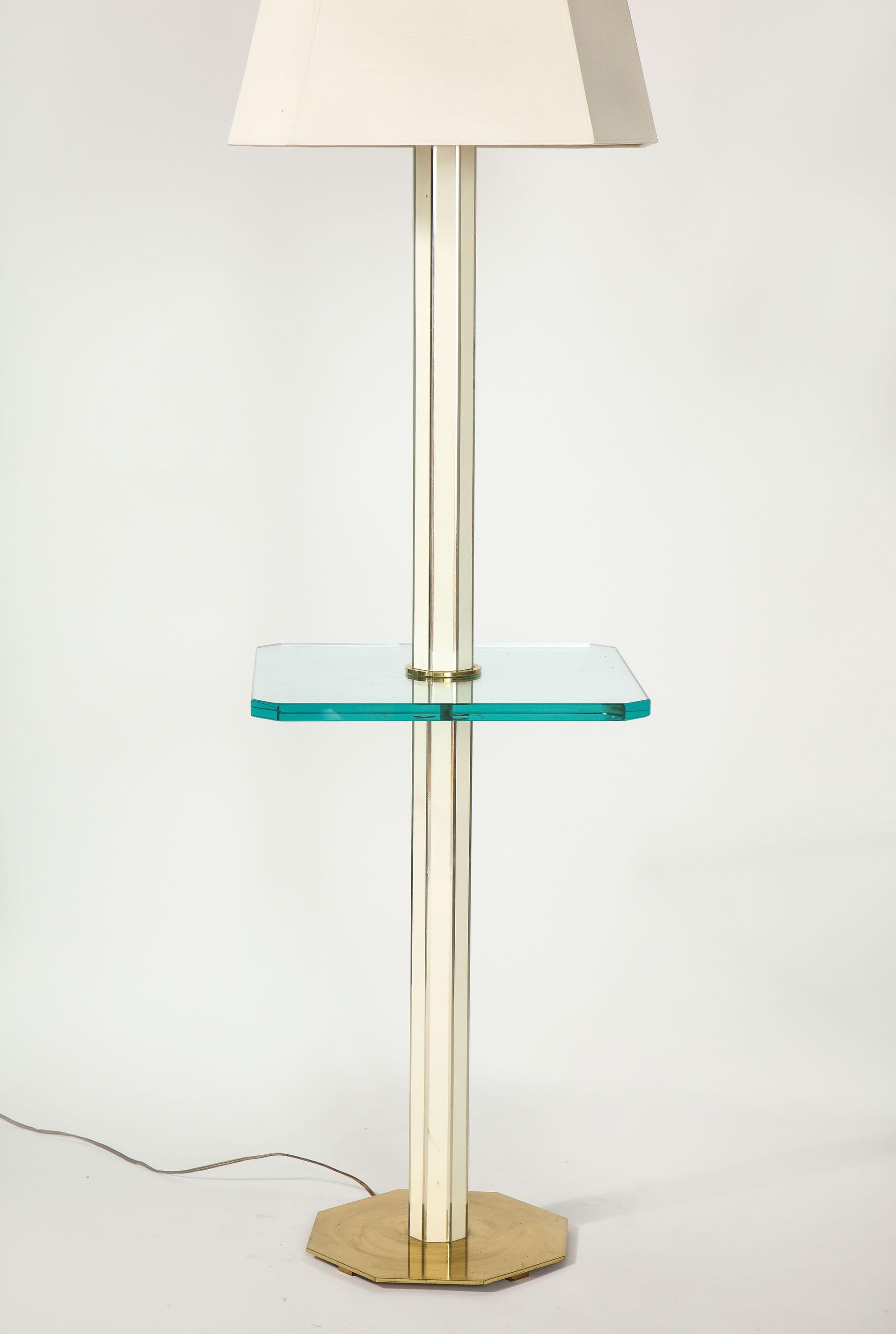 floor lamp with glass shelves