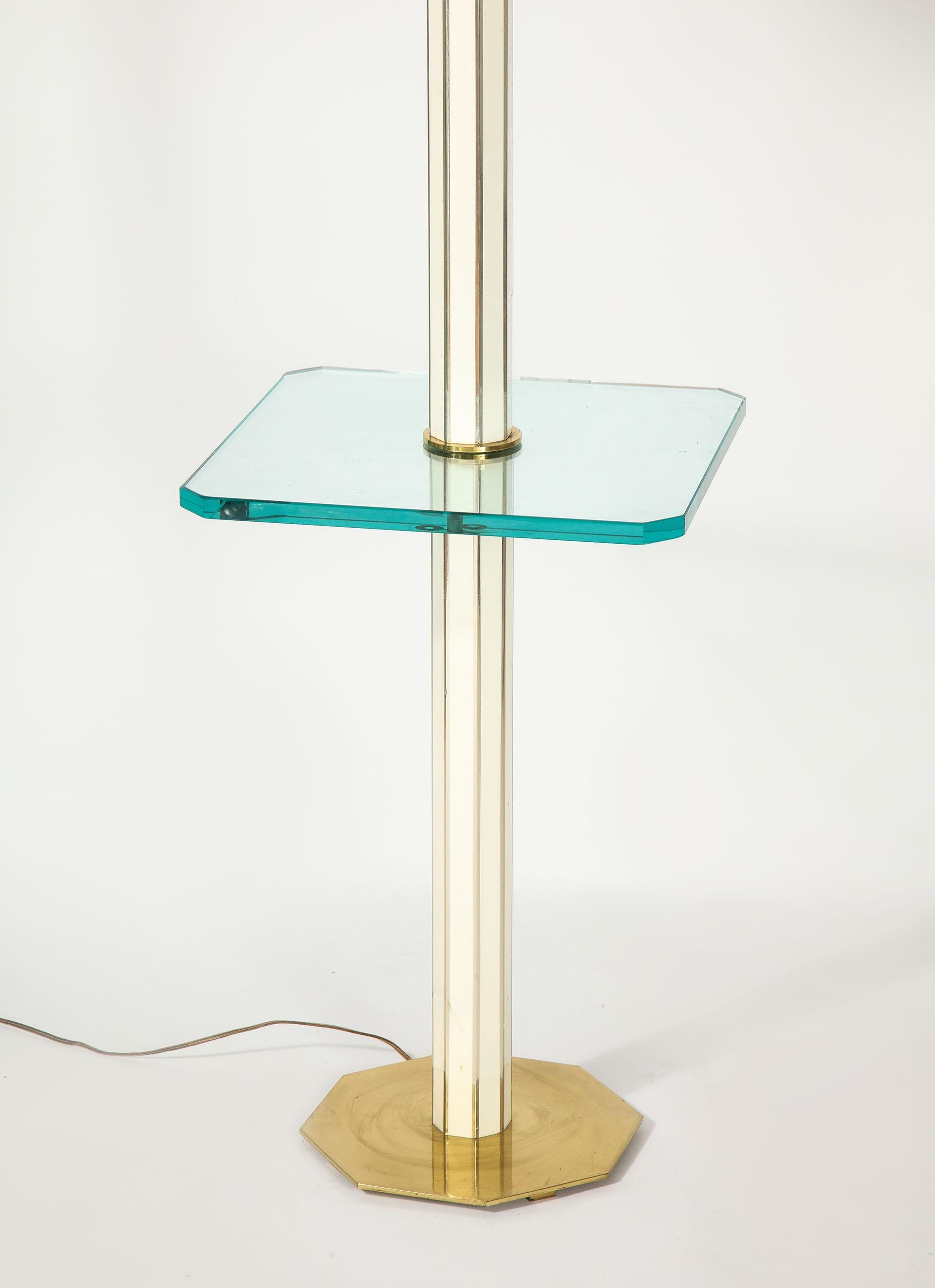 floor lamp with glass shelves