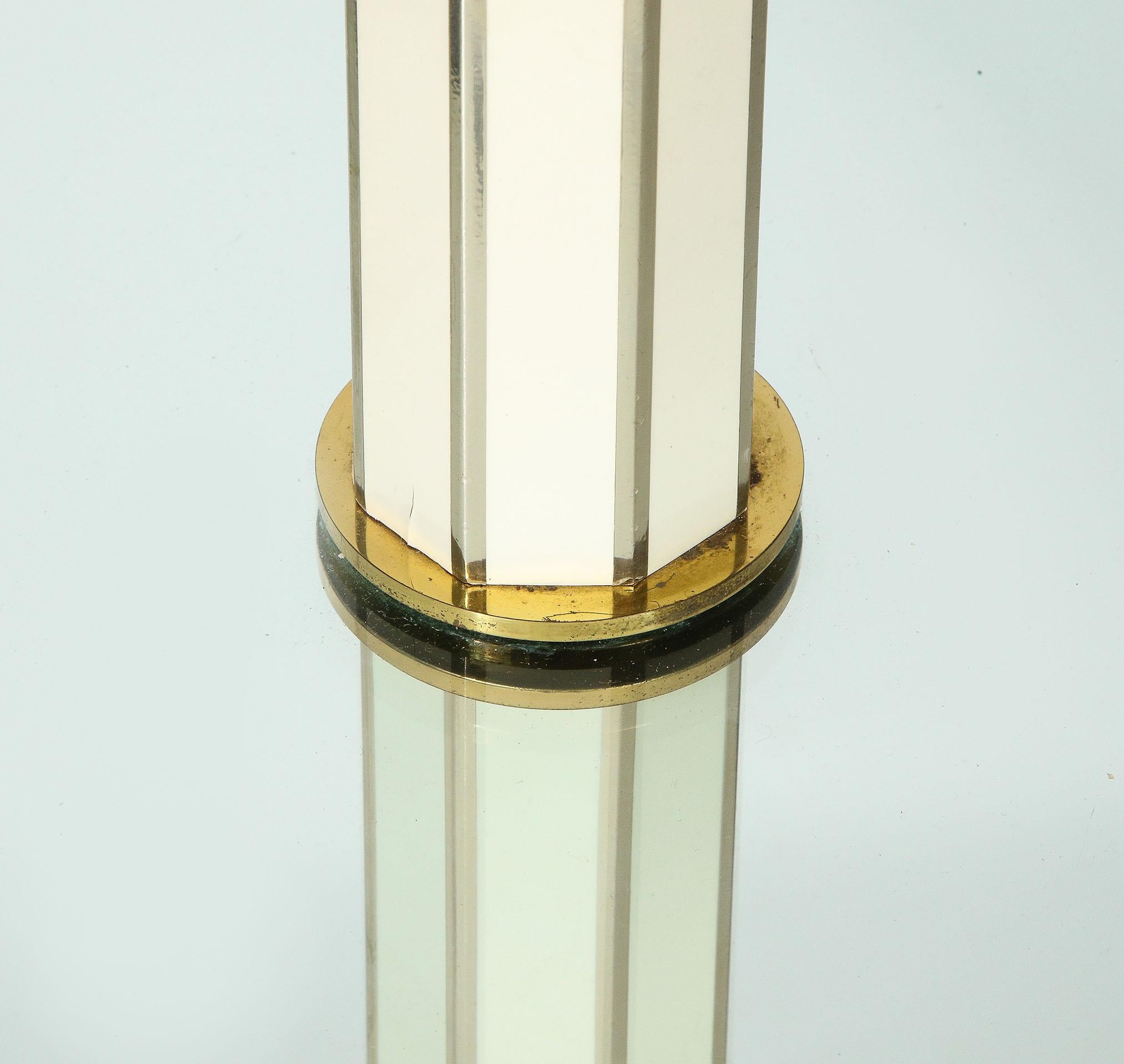 Late 20th Century Floor Lamp with Glass Shelf For Sale