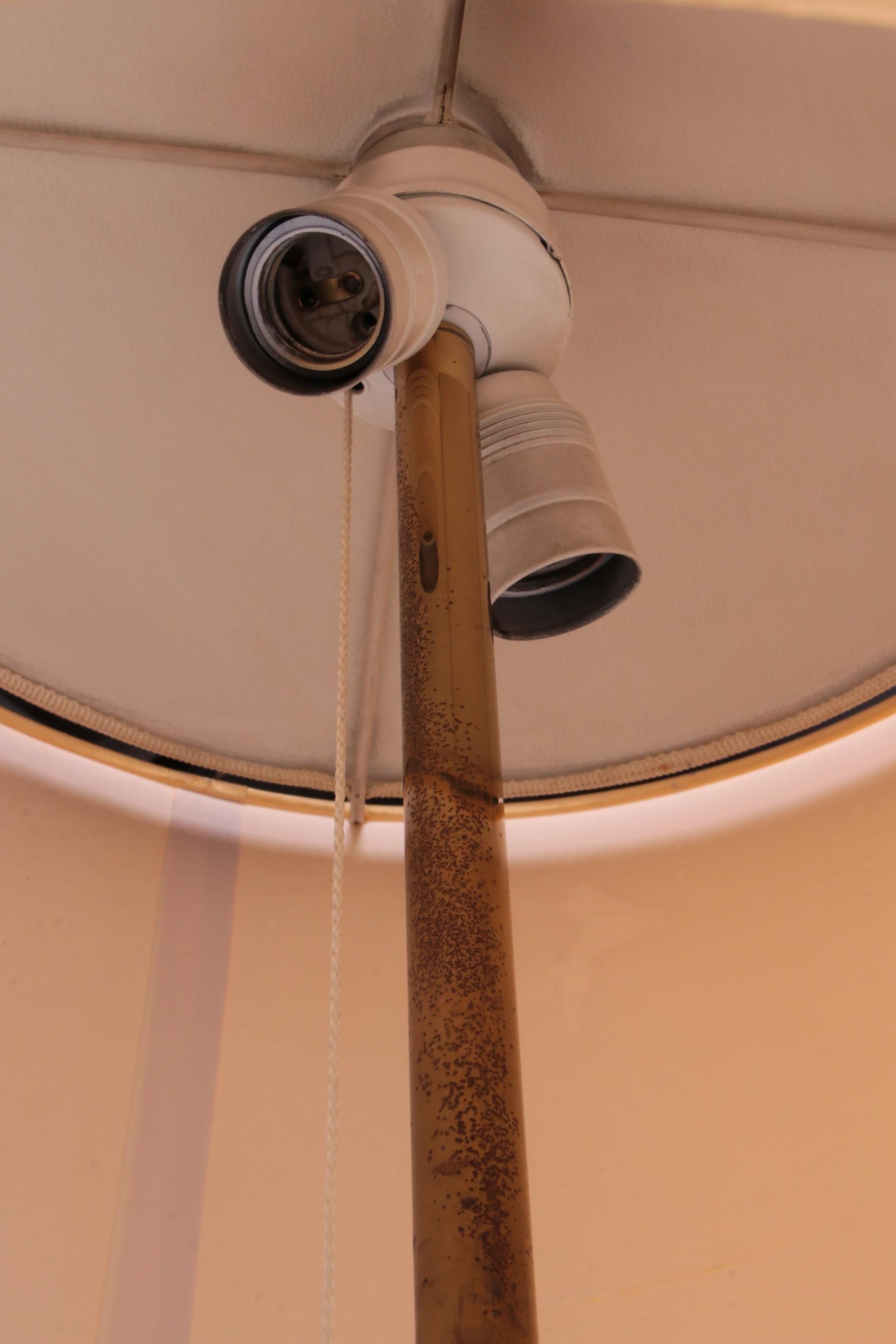 Floor Lamp with Glass Tubes and Brass Details, 1960s For Sale 2