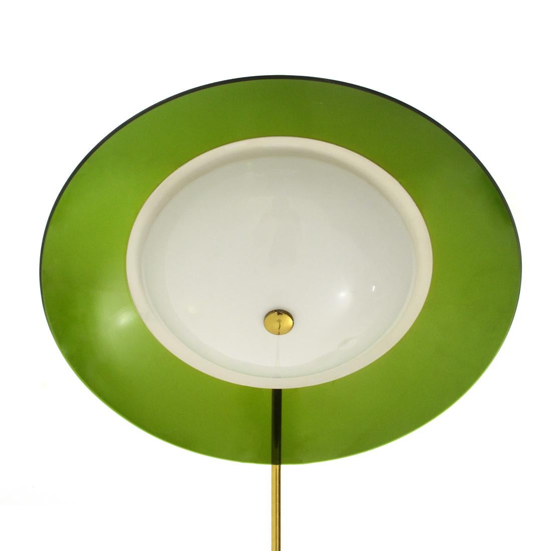 Floor Lamp with Green Perspex Diffuser by Stilux, 1960s 4