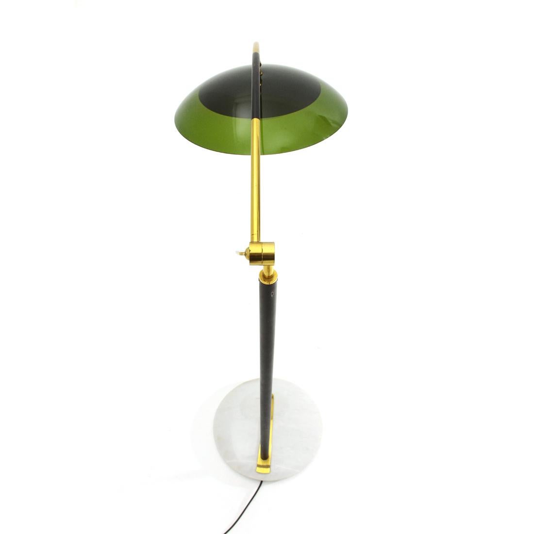 Mid-Century Modern Floor Lamp with Green Perspex Diffuser by Stilux, 1960s
