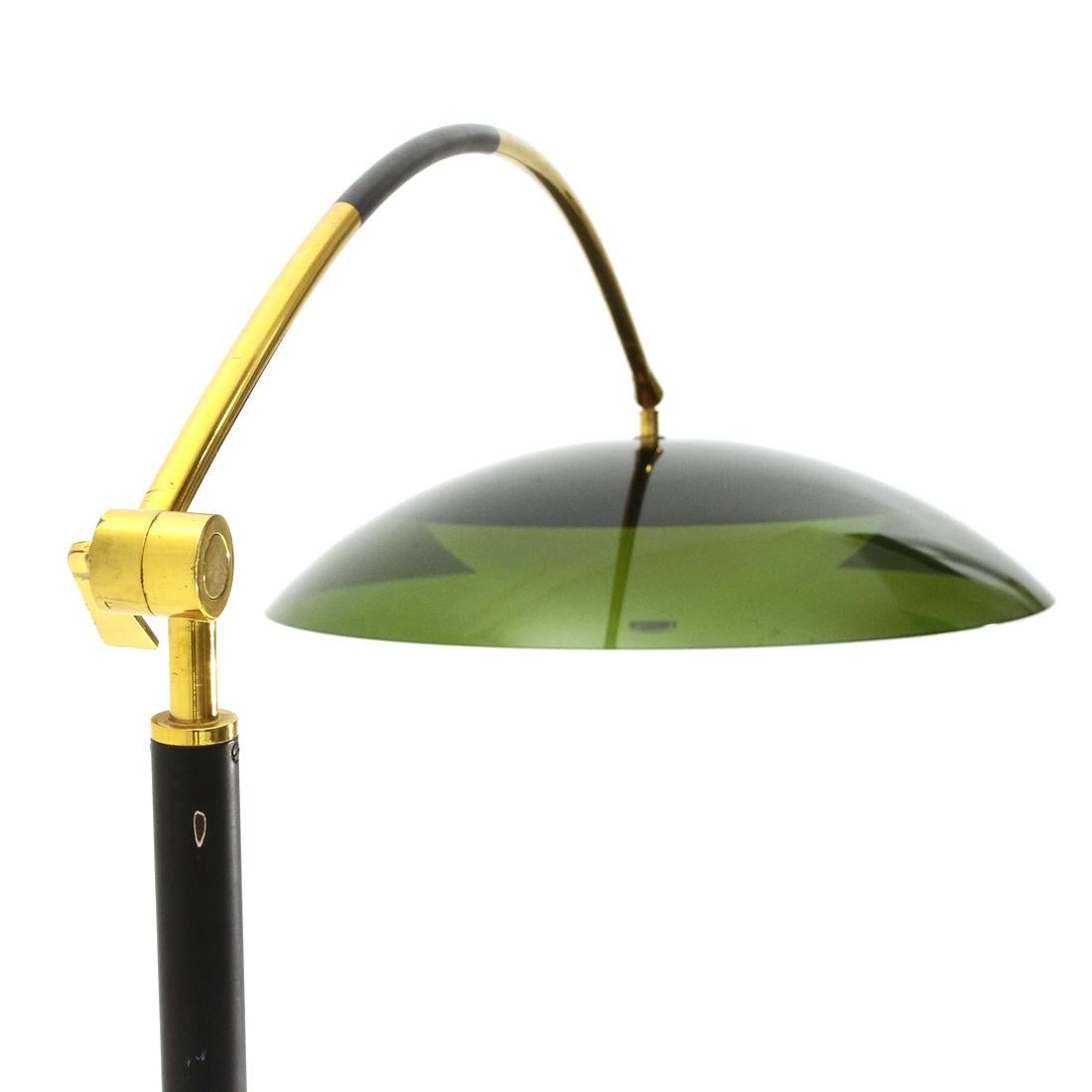 Italian Floor Lamp with Green Perspex Diffuser by Stilux, 1960s