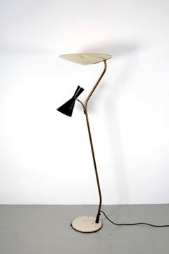 Floor Lamp with Lacquered Metal Shades, by Eberth Zürich, Switzerland, 1950s