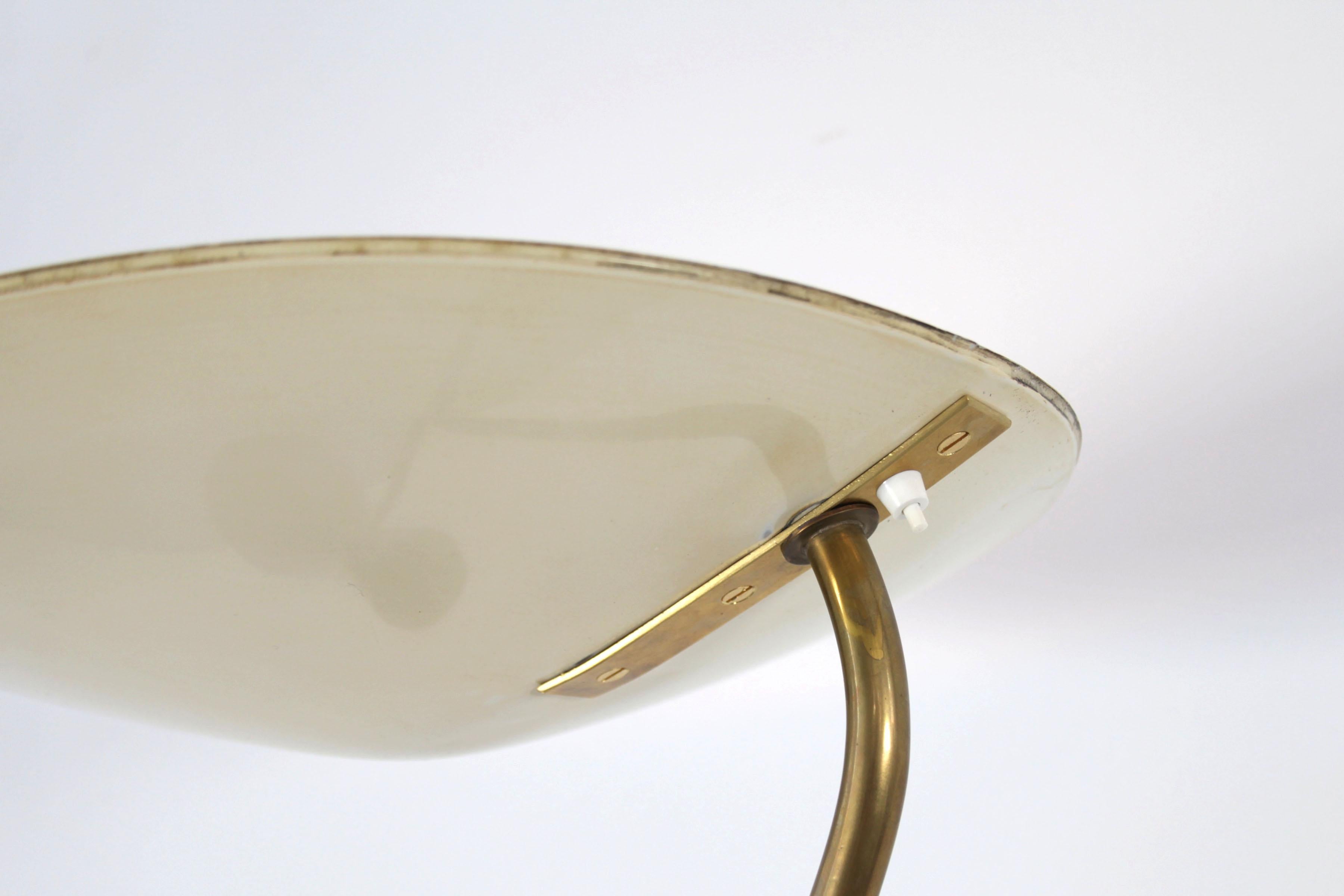 Swiss Floor Lamp with Lacquered Metal Shades, by Eberth Zürich, Switzerland, 1950s For Sale