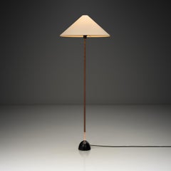 Floor Lamp with Leather-Wrapped Stem, Europe, Mid-20th Century