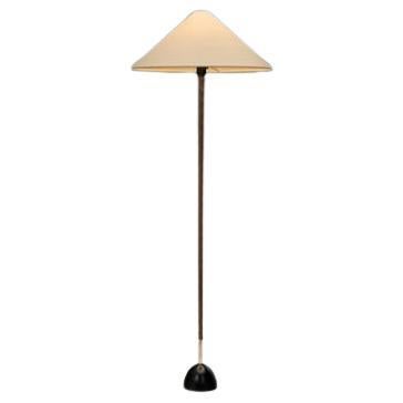 Floor Lamp with Leather-Wrapped Stem, Europe, Mid-20th Century