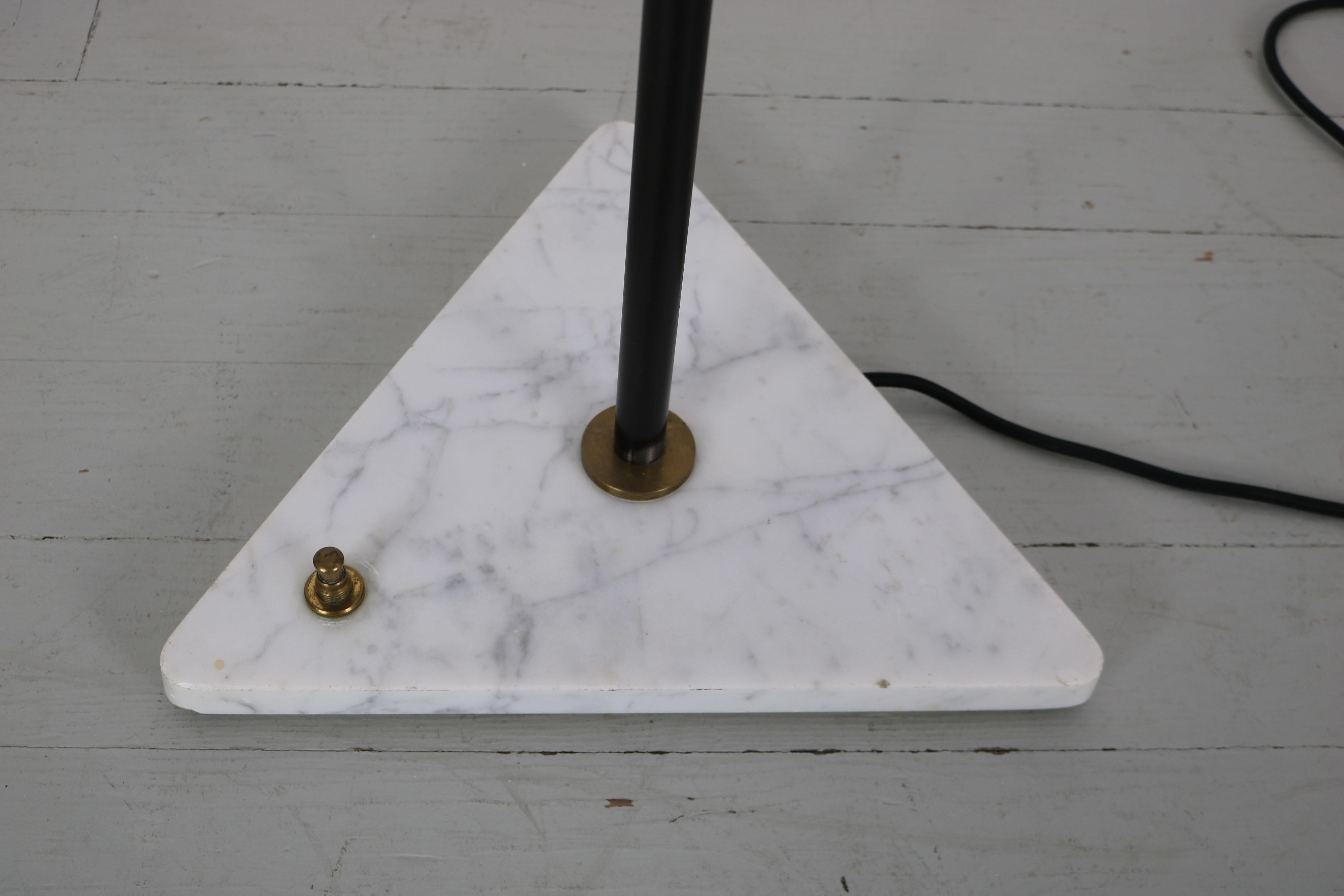 Floor Lamp with Marble Base in the Manner of Stilnovo, Italy, 1950s For Sale 3