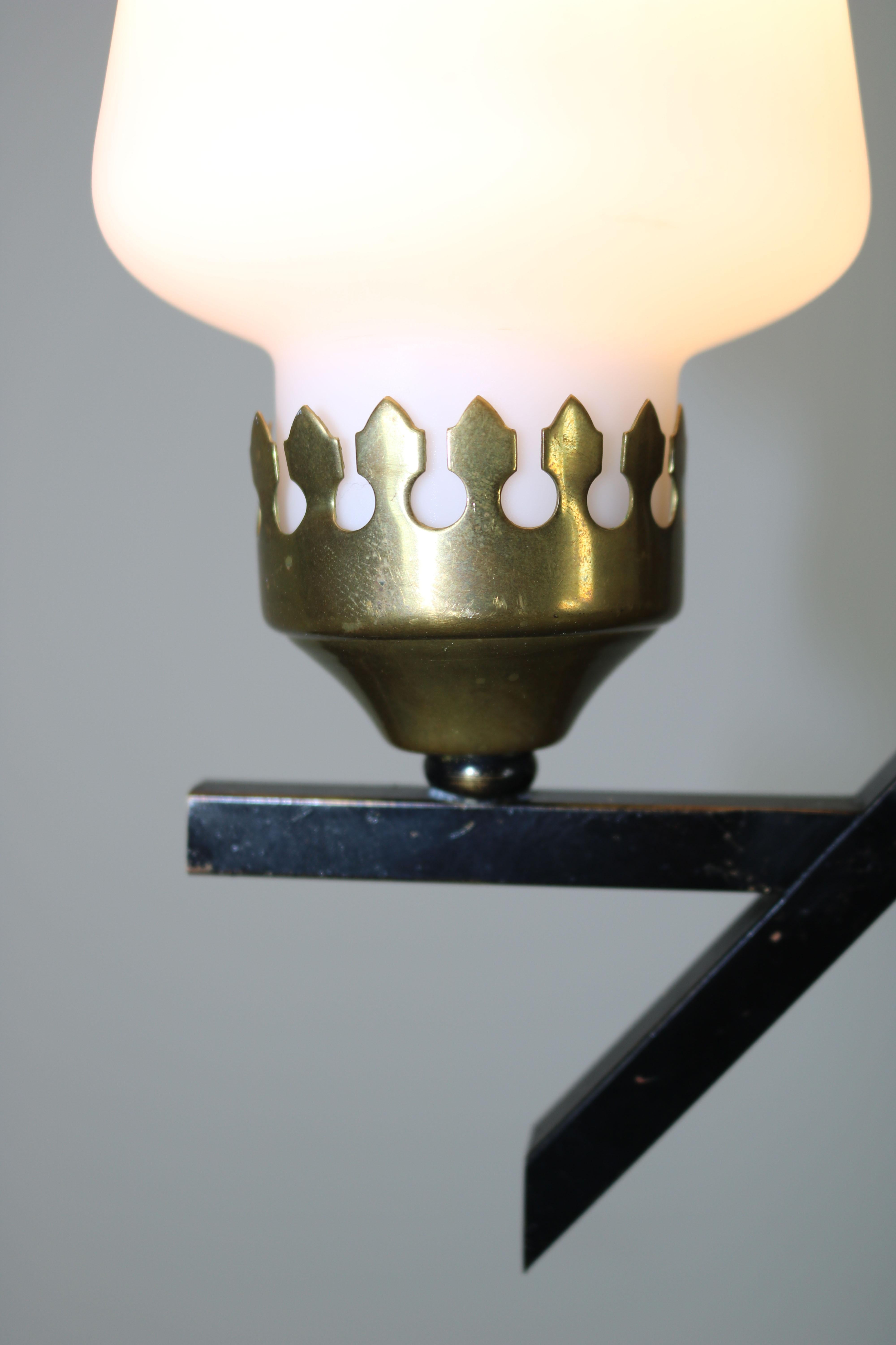 Floor Lamp with Marble Base in the Manner of Stilnovo, Italy, 1950s For Sale 4