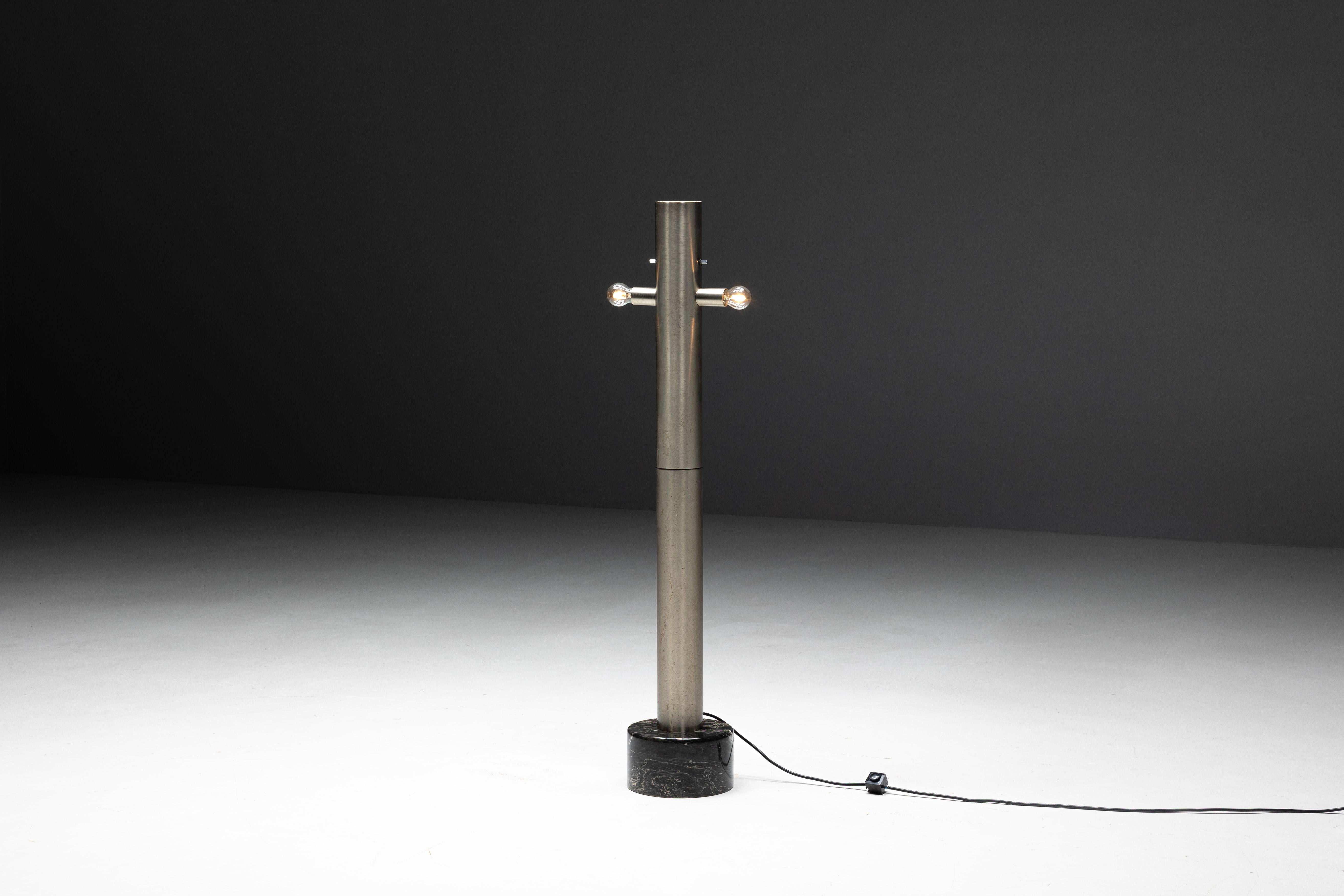 Floor Lamp with Marble Base, Italy,  1980s  In Excellent Condition For Sale In Antwerp, BE