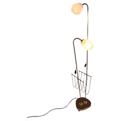 Floor lamp with newspaper holder, Hollywood Regency Style, 1950s Austria