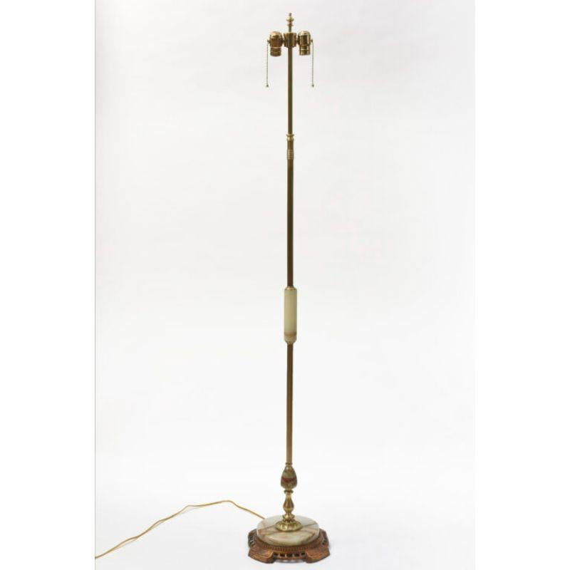 Art Deco Floor Lamp with Onyx Stem and Base