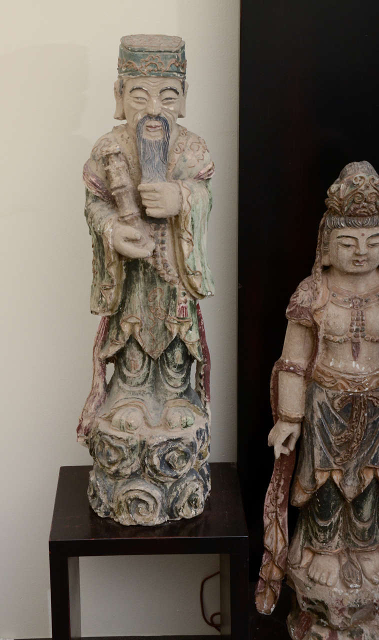 Stehlampe mit orientalischen Statuen im Stil von Billy Haines (Moderne der Mitte des Jahrhunderts) im Angebot