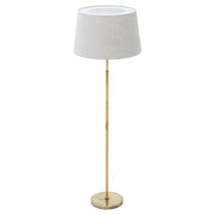 Floor Lamp with Original Leather and Brass by Anders Pehrson, Ateljé Lyktan