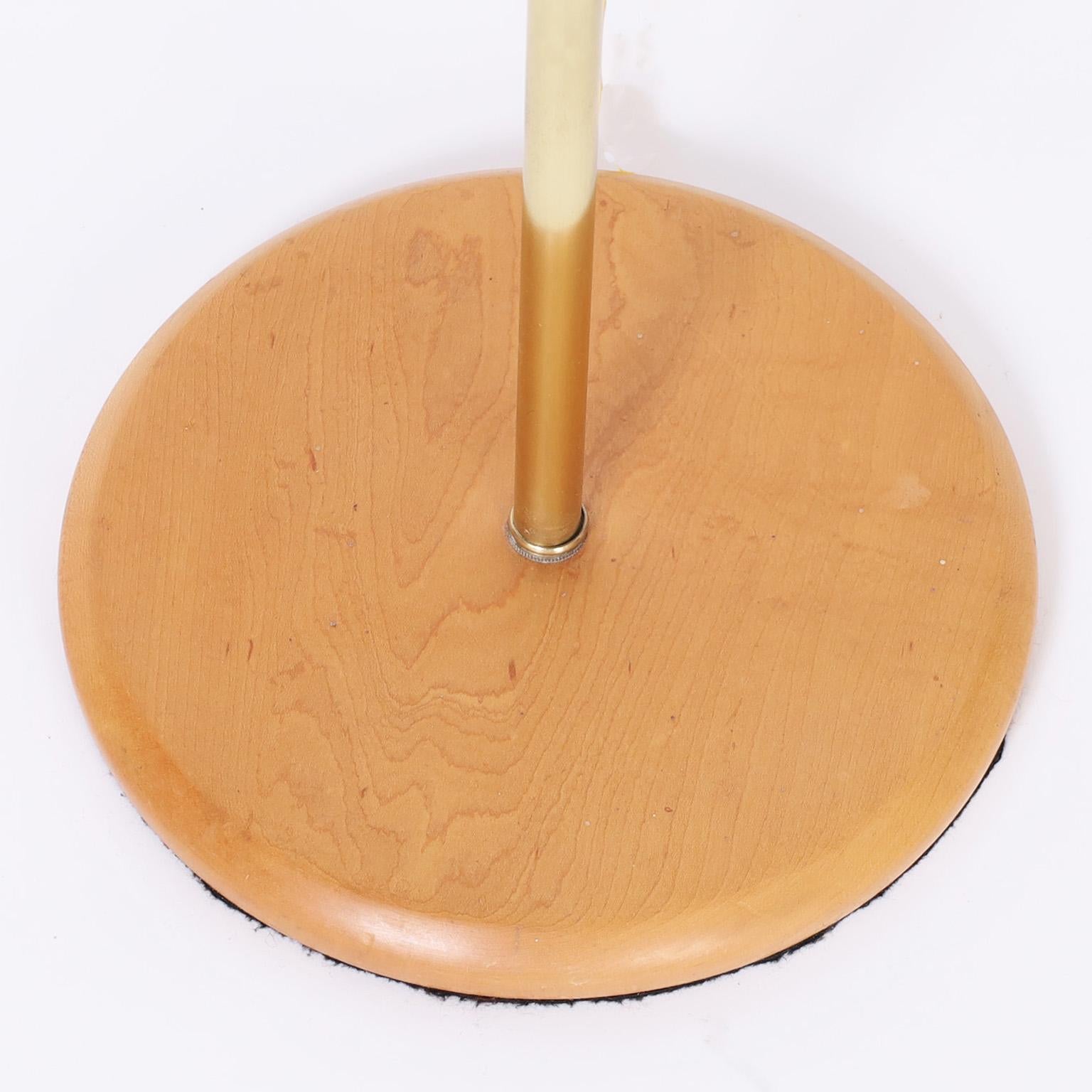 20th Century Floor Lamp with Palm Leaf Shades