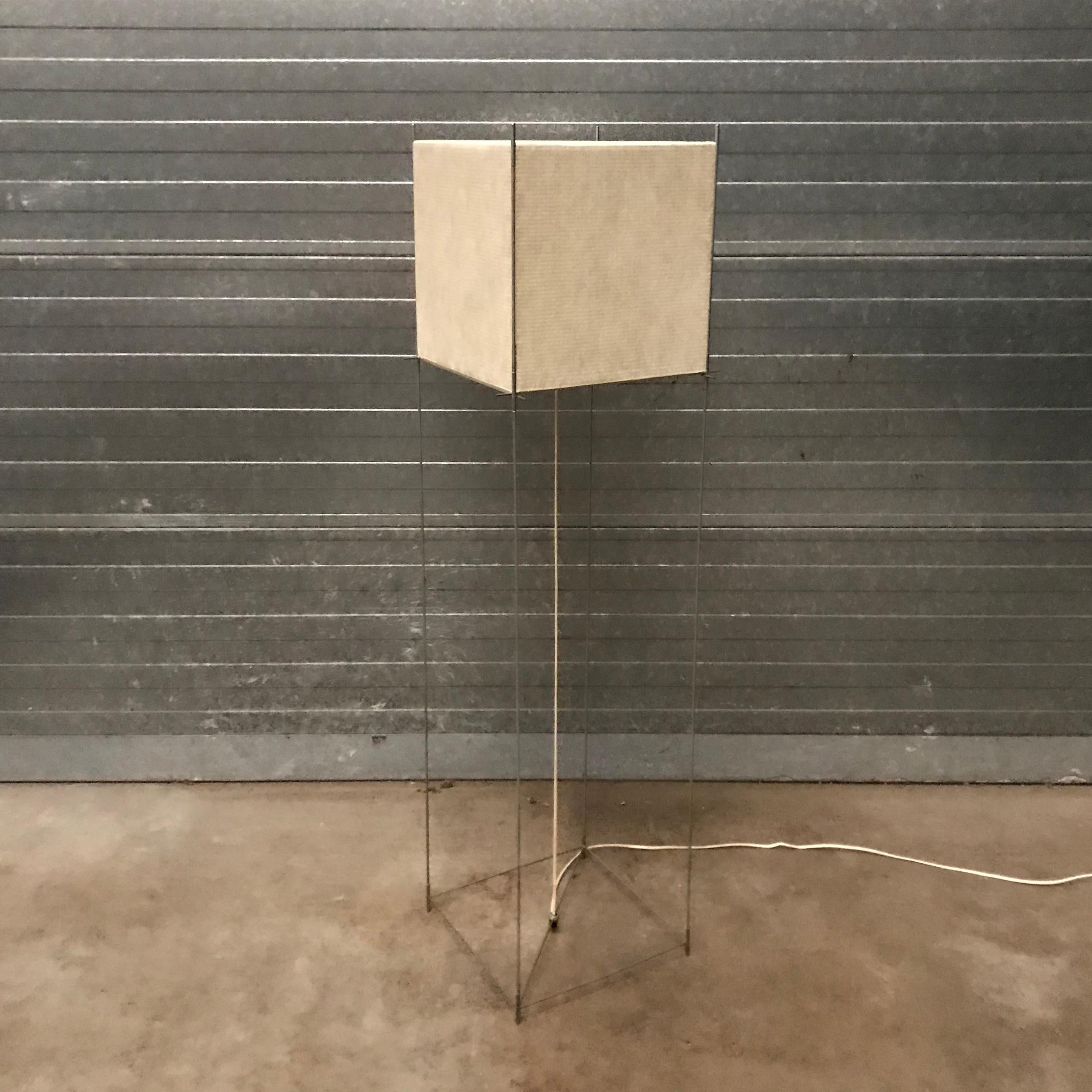 Please ask KC Godrie Ibiza/Amsterdam for our competitive personal shipping quotes.

Floor lamp with paper square shade by Benno Premsela. The lamp has an elegant design because of the materials like special prepared paper with a square structure and