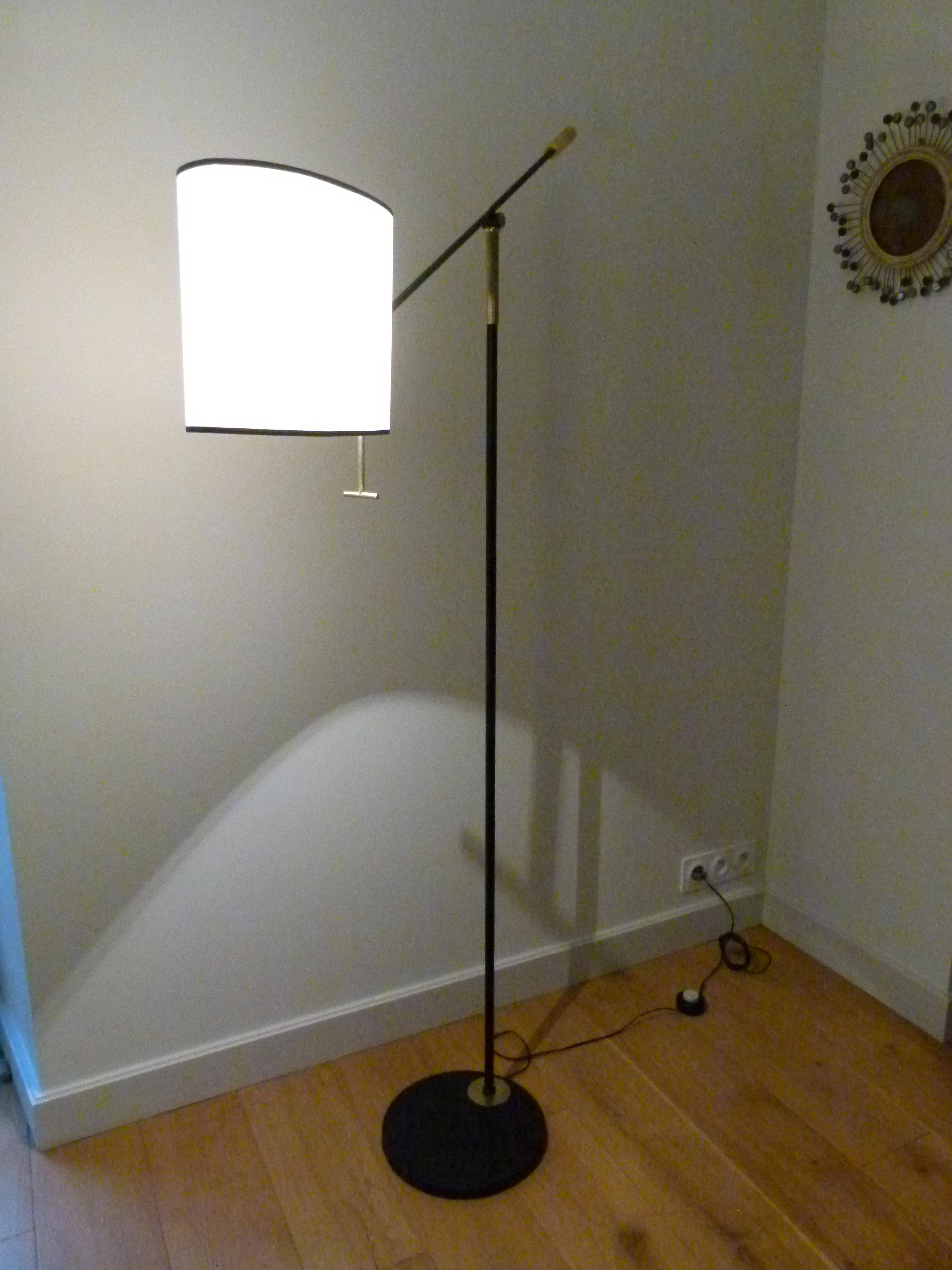 Floor Lamp with Pendulum, Counter-Weight and Patella by Maison Lunel 2