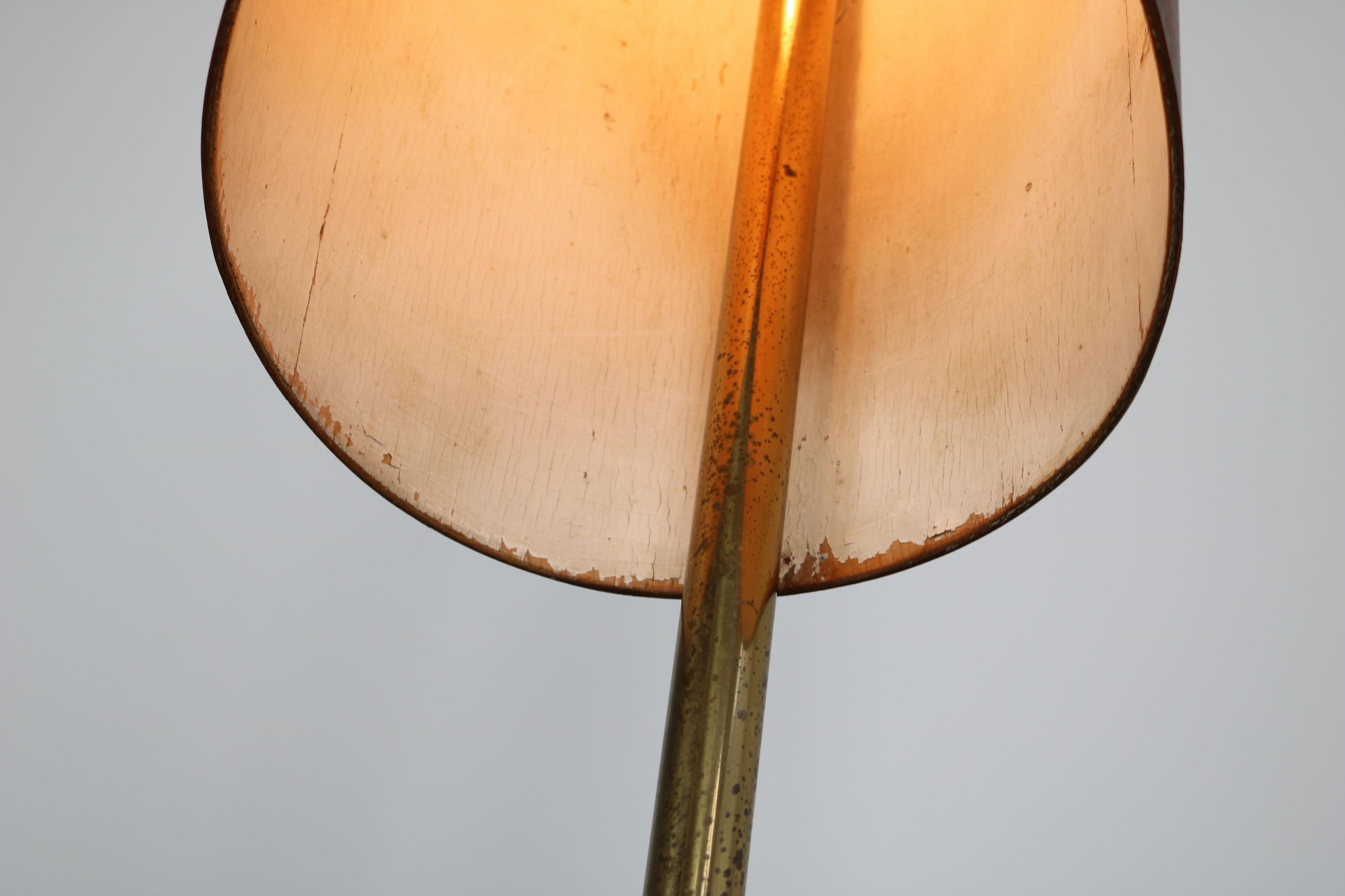 Floor Lamp with plywood shade, Italy, 1960s. For Sale 7