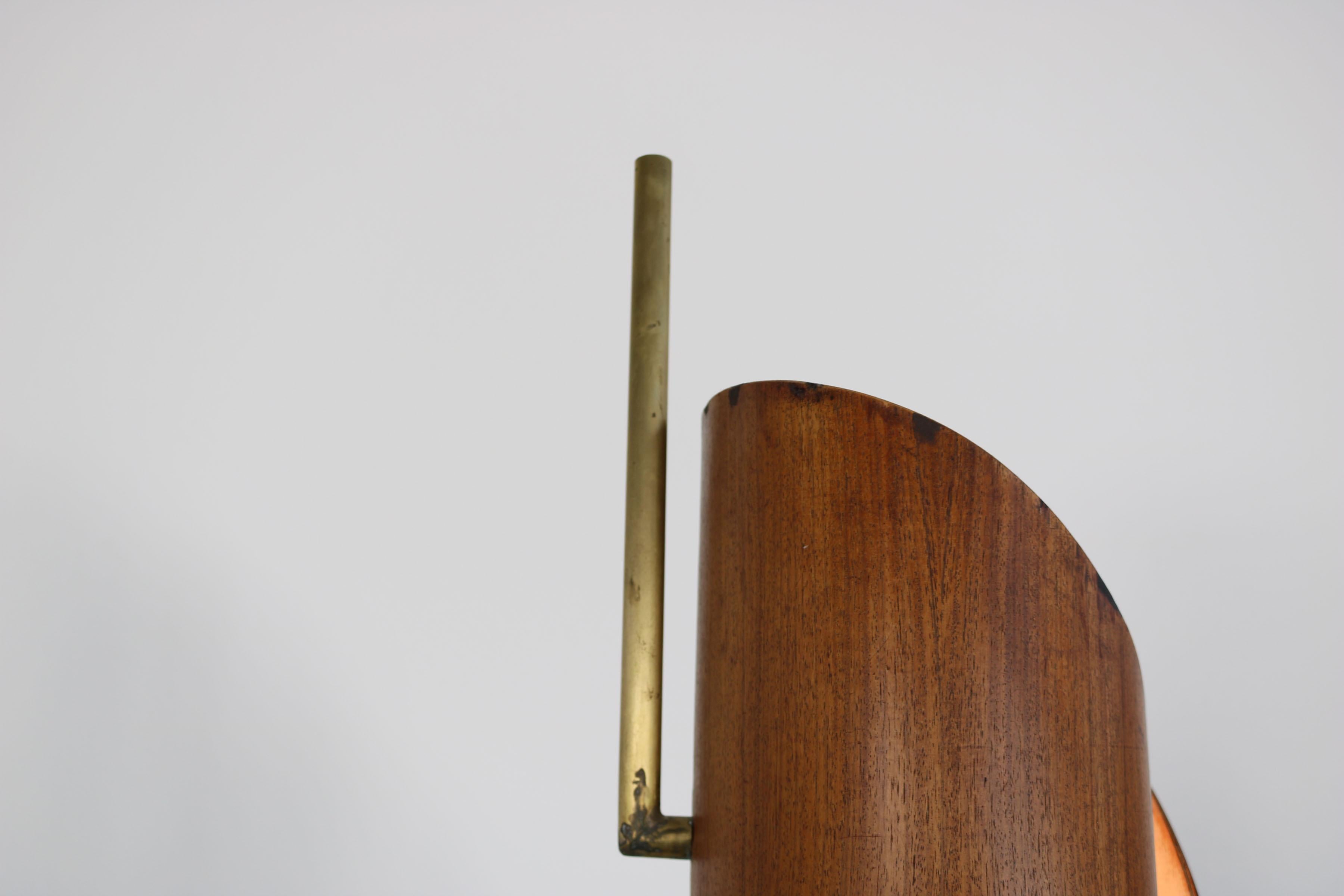 Floor Lamp with plywood shade, Italy, 1960s. For Sale 10