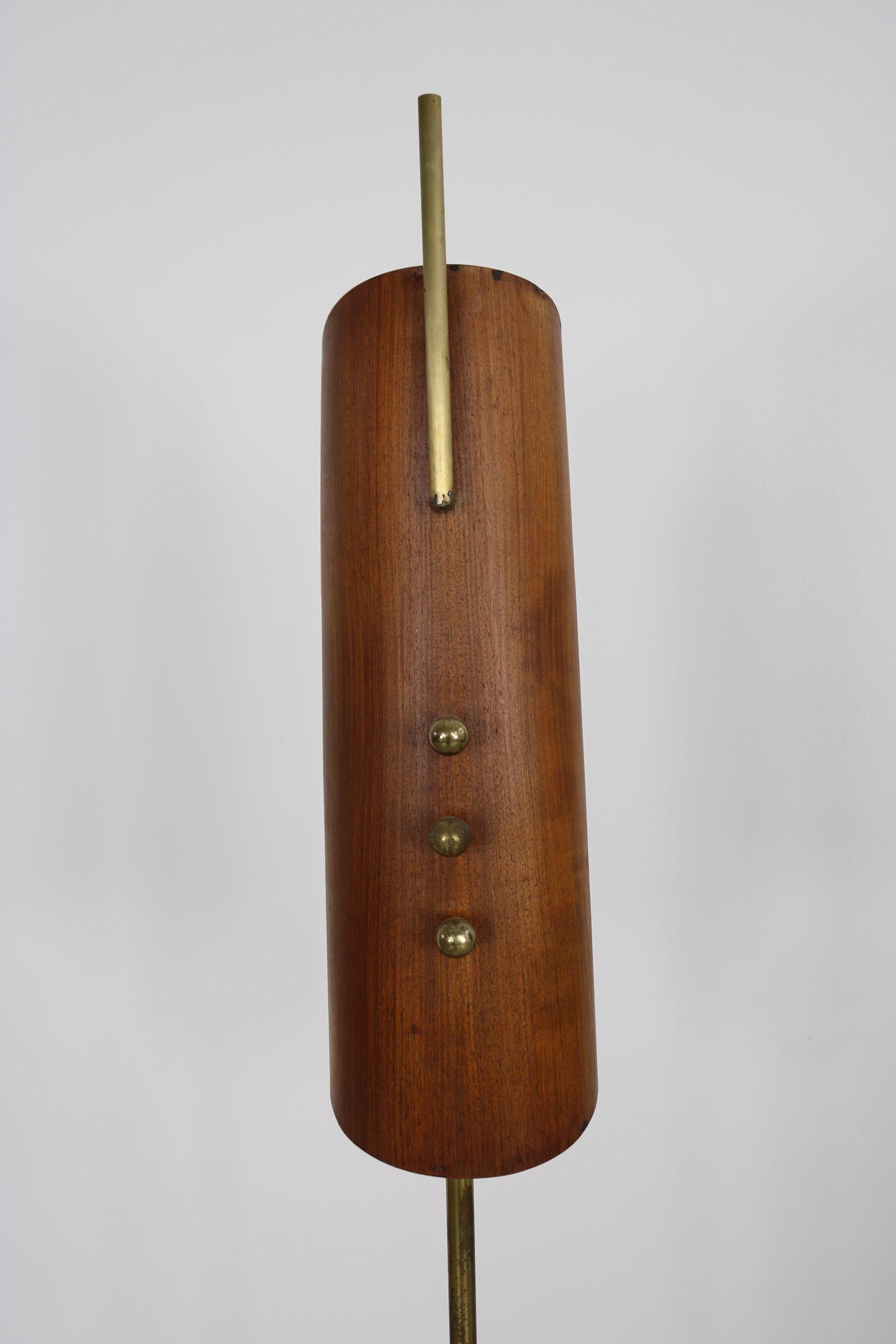Floor Lamp with plywood shade, Italy, 1960s. For Sale 13