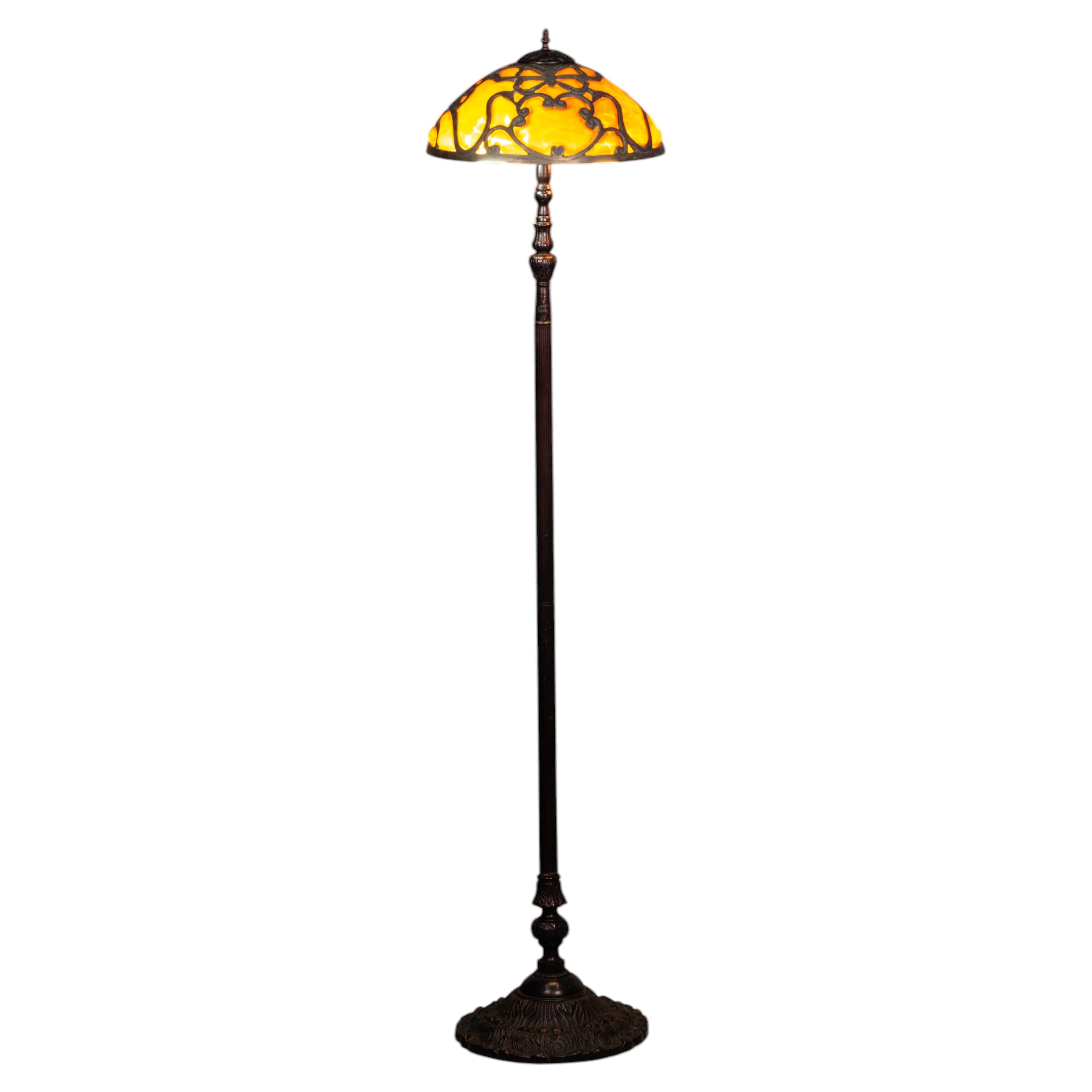 Floor lamp with recessed lampshade. 20th century.
