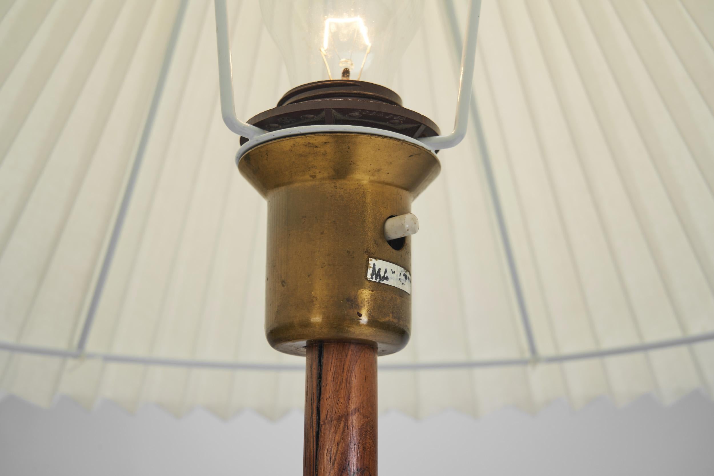 Floor Lamp with Ruched Shade, Scandinavia ca 1950s For Sale 5