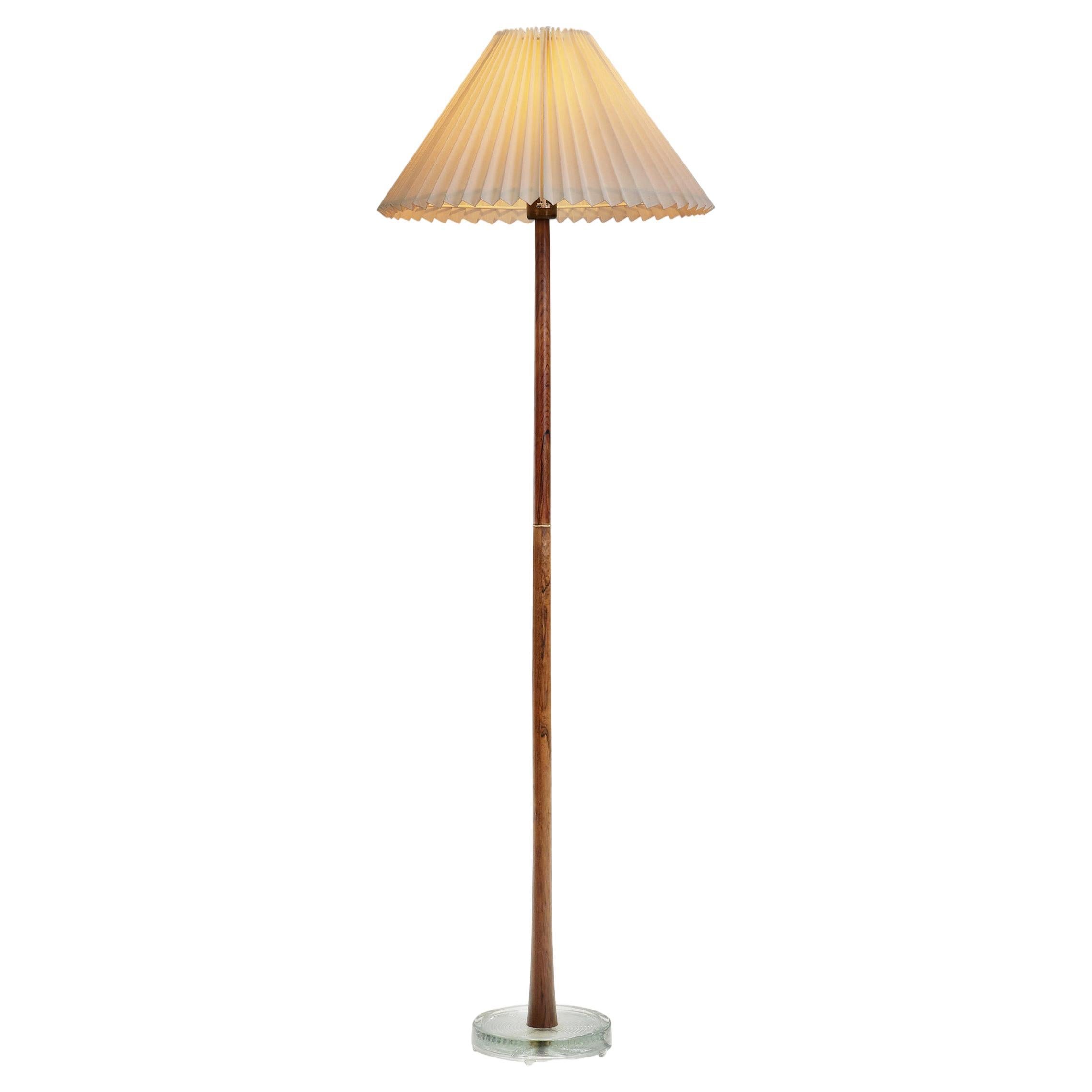 Floor Lamp with Ruched Shade, Scandinavia ca 1950s For Sale