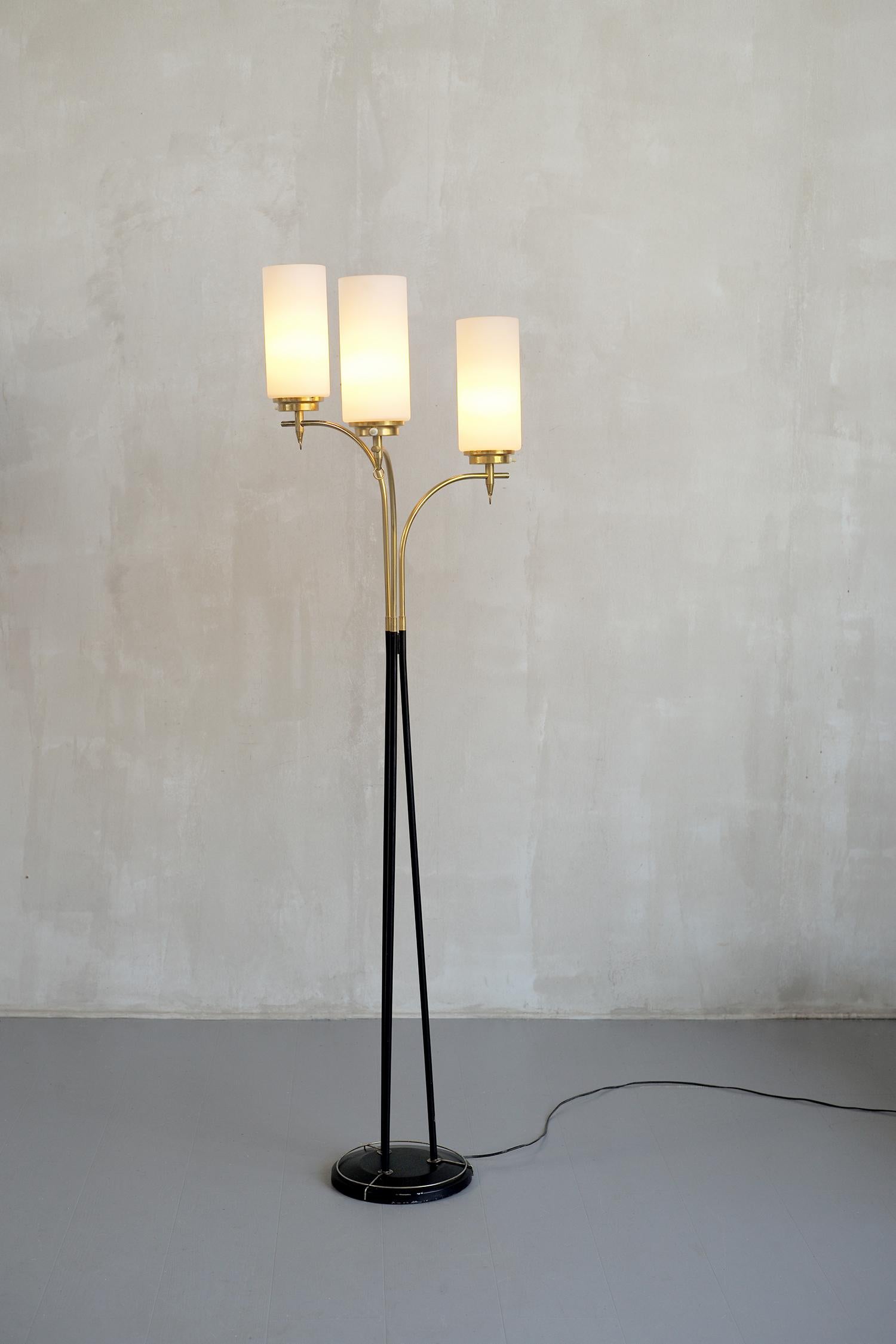 French Floor Lamp with Three Lights, France, 1950 For Sale
