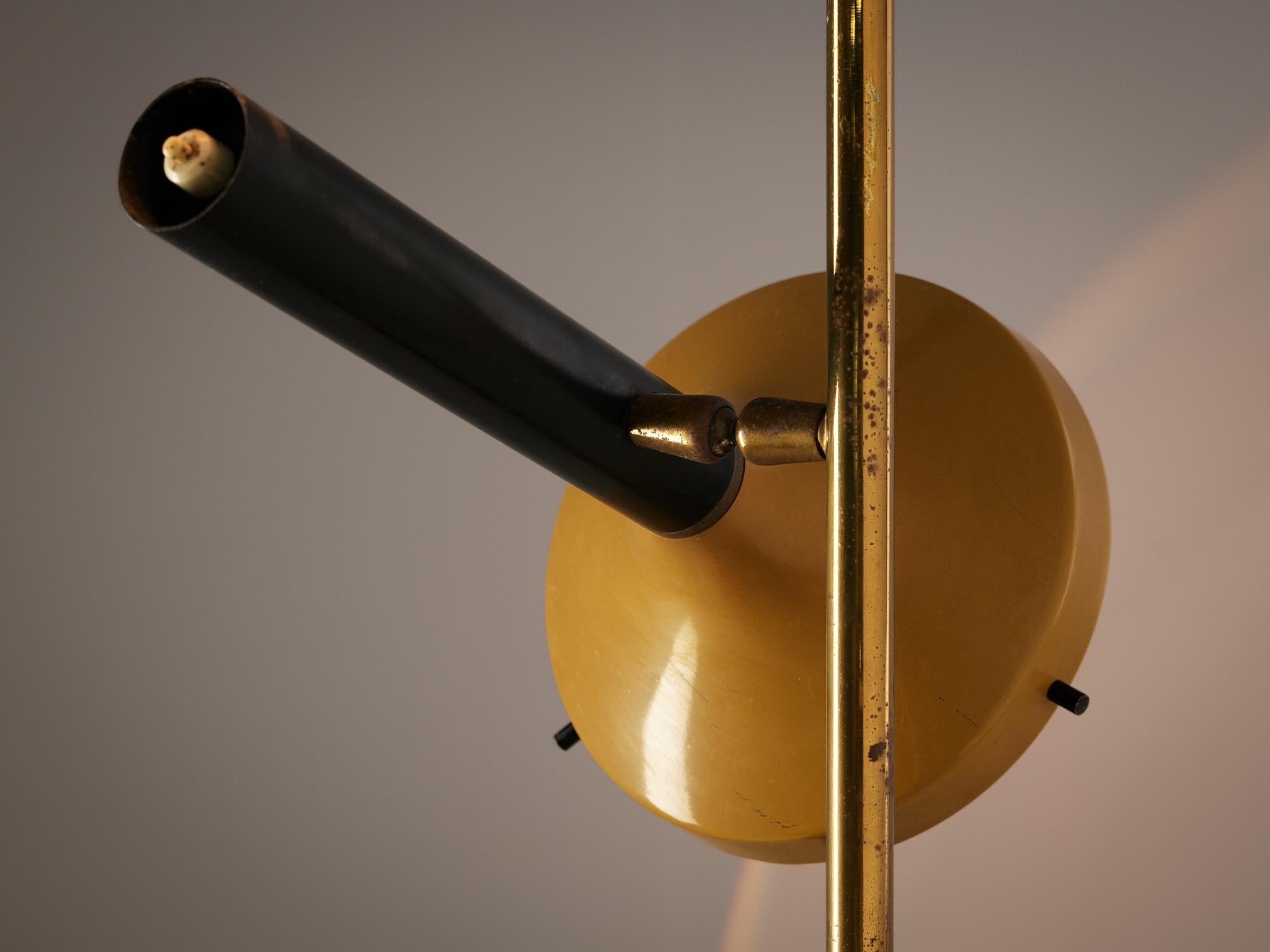 Mid-20th Century Floor Lamp with Three Shades by Oscar Torlasco