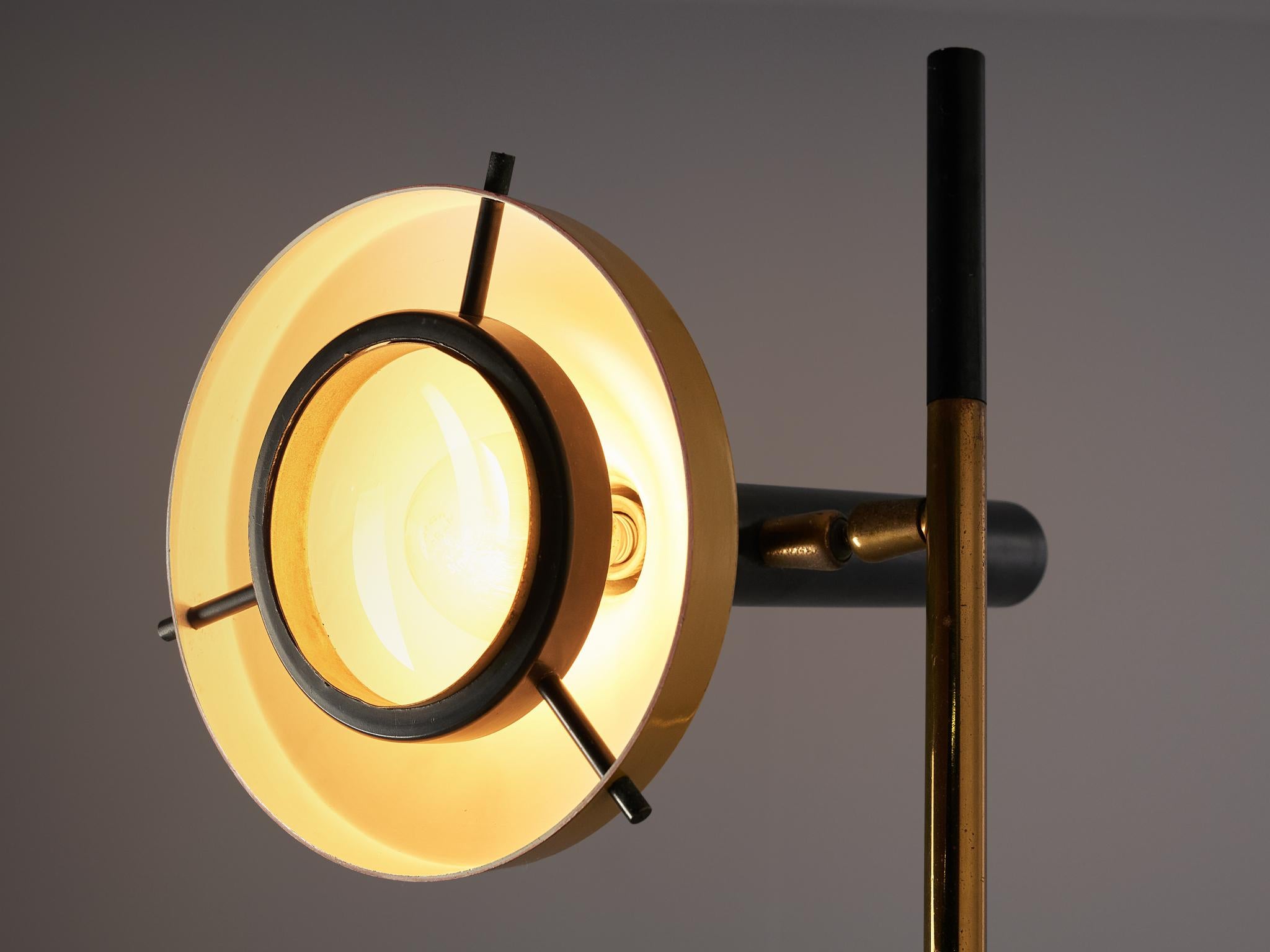 Metal Floor Lamp with Three Shades by Oscar Torlasco