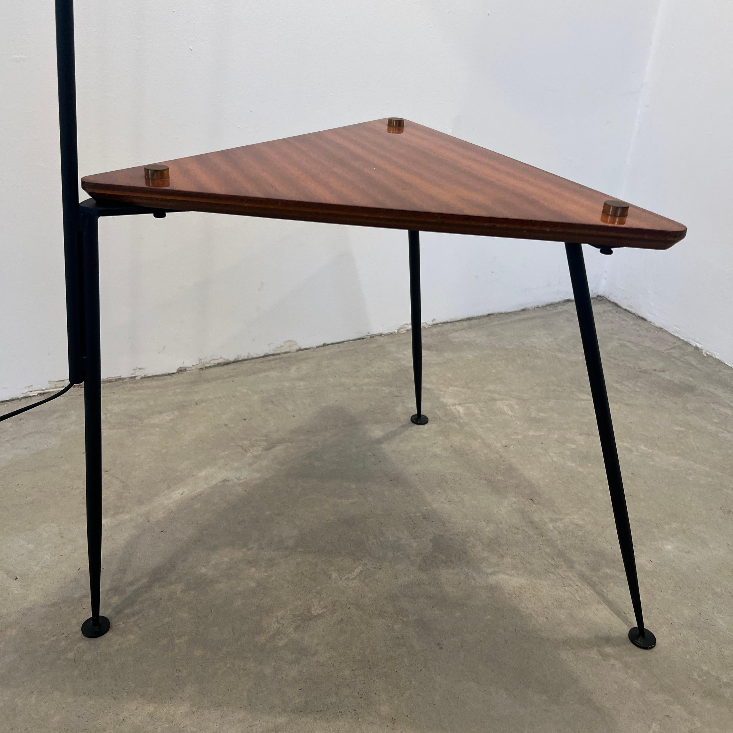 Floor Lamp with Triangular Side Table, 1950s France For Sale 5
