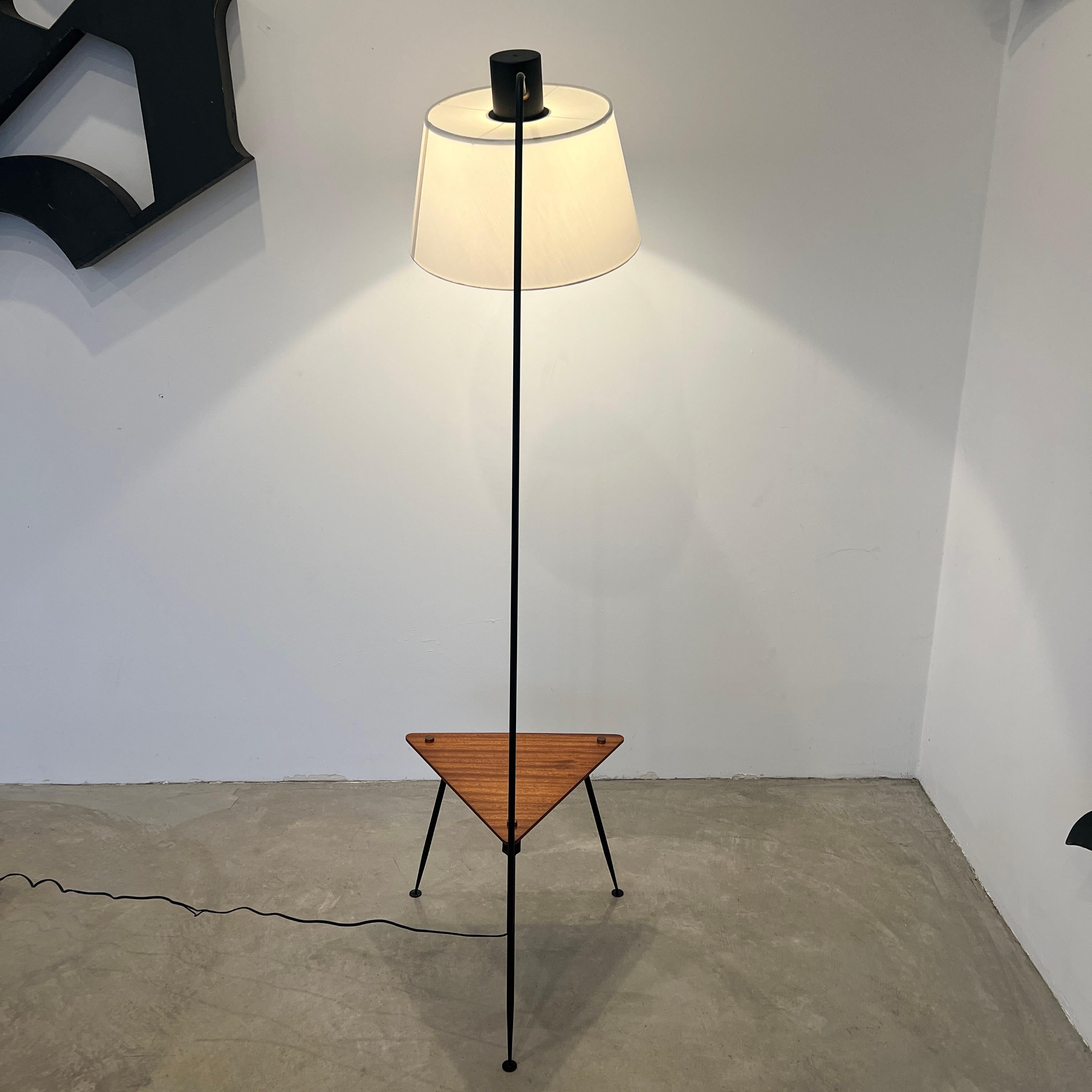 Floor Lamp with Triangular Side Table, 1950s France For Sale 3